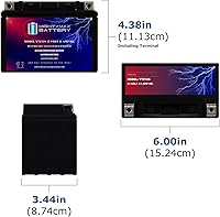 Vista 2 de Mighty Max Battery - YTZ12S - Batería de motocicleta SLA AGM recargable de 12 voltios, 11 Ah, 210 CCA, sin mantenimiento