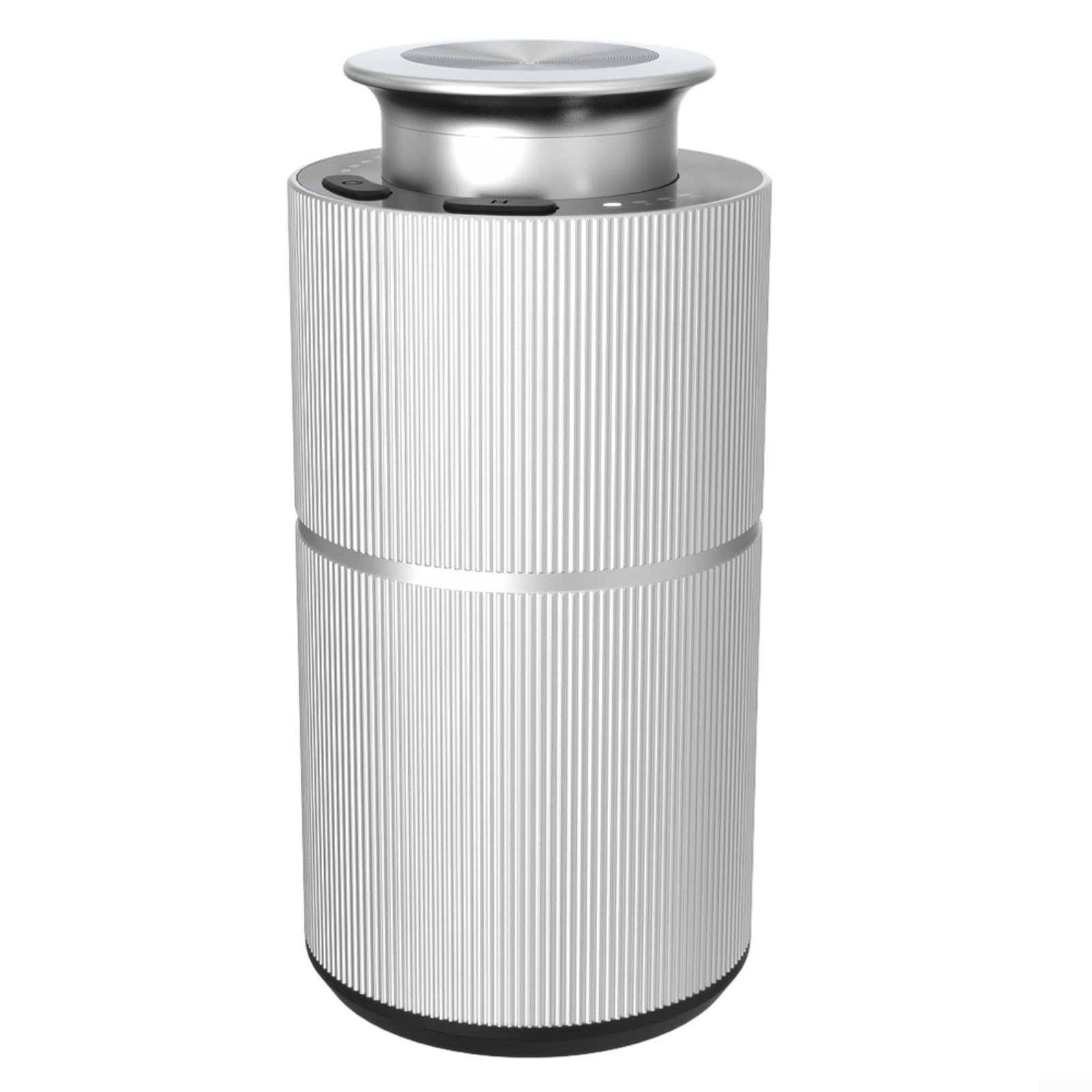 Difusor de aceite esencial sin agua, difusor de aromaterapia, difusor de metal silencioso, 20 ml, para coche, oficina, plateado