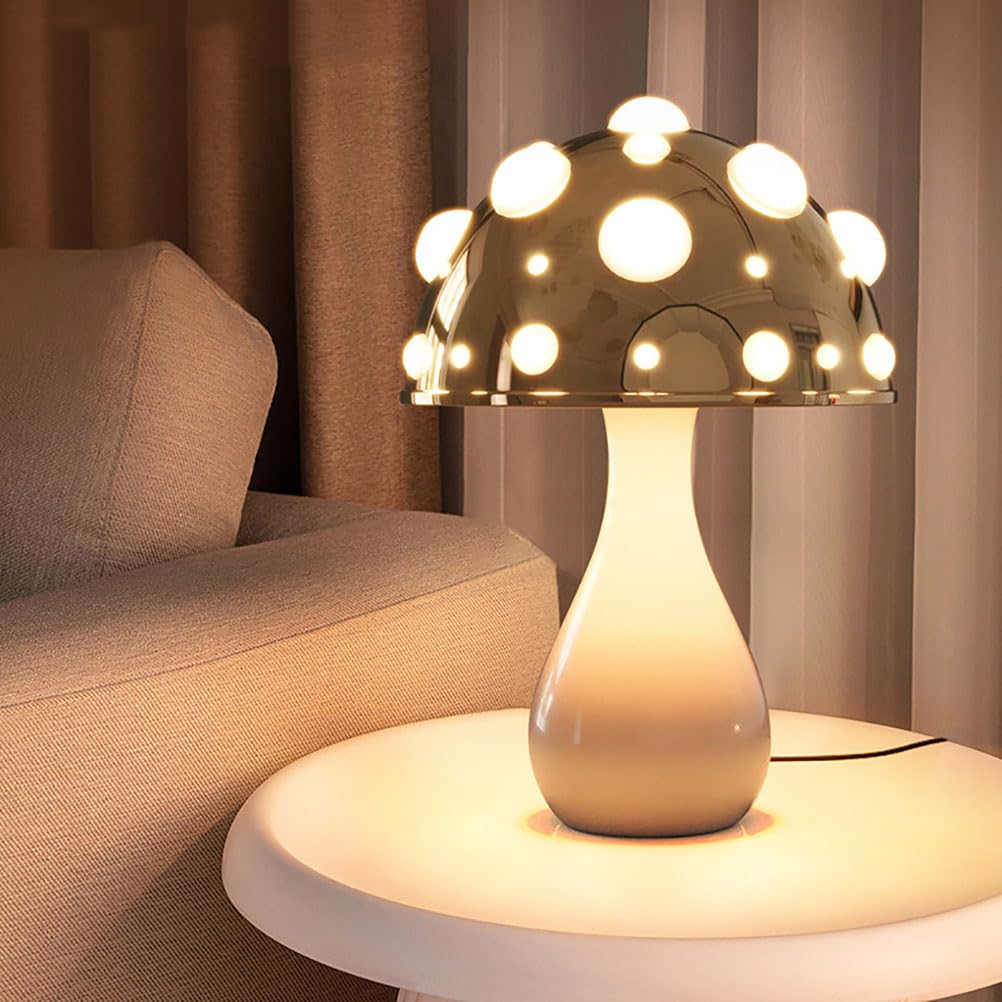 LOGT Mushroom Table lamp LED Mushroom Desk Lamp bedside lamp with cable 3000K/ 4500K/ 6000K Mushroom lamp decorative night light Mushroom lamp desk lamp for living room bedroom study hotel,C