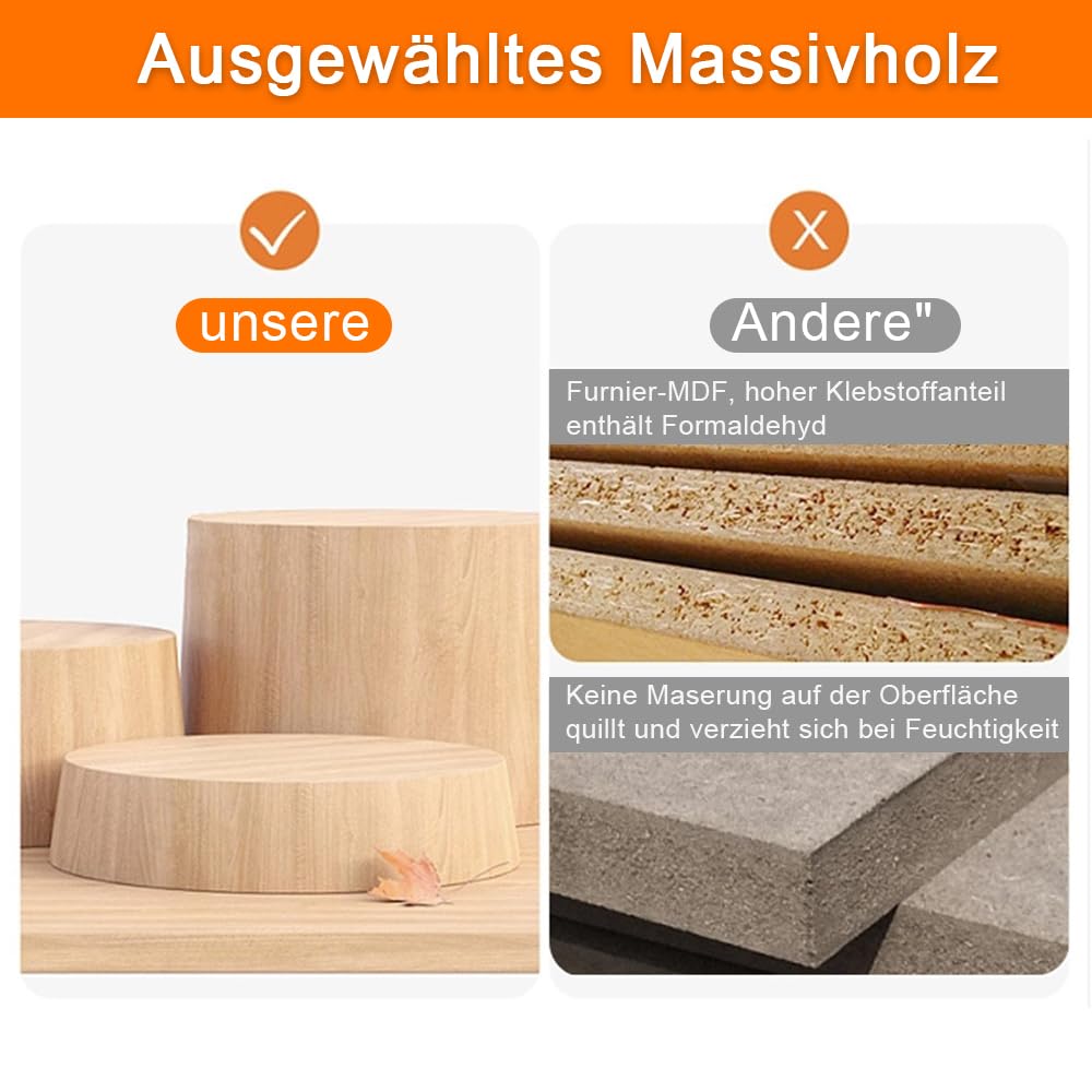 Homewell Höhenverstellbarer Lernturm ab 1 Jahr, Learning Tower, Montessori-Methode, Massiv Montessori Lernturm Kinder aus Holz, Stabil Robust, 39 * 52 * 90 cm