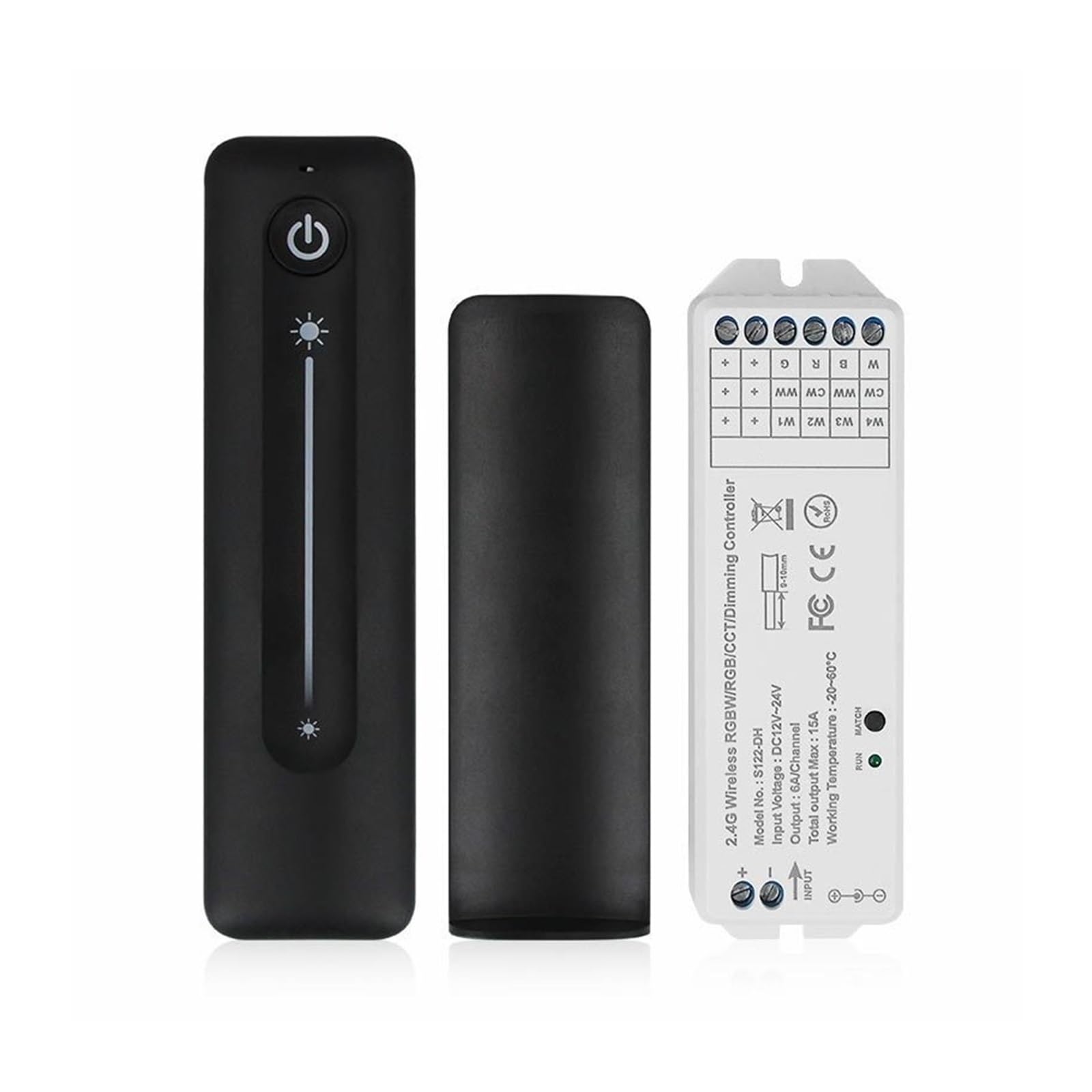 Regulador de intensidad de tira de luz LED de un solo color con botón táctil de 2,4G, atenuador de un solo color(Receiver)