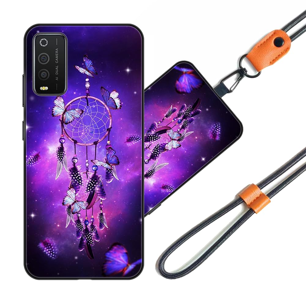 HHUAN Custodia per TCL 205 (6.67) + [2 Pezzi Vetro Temperato Pellicola