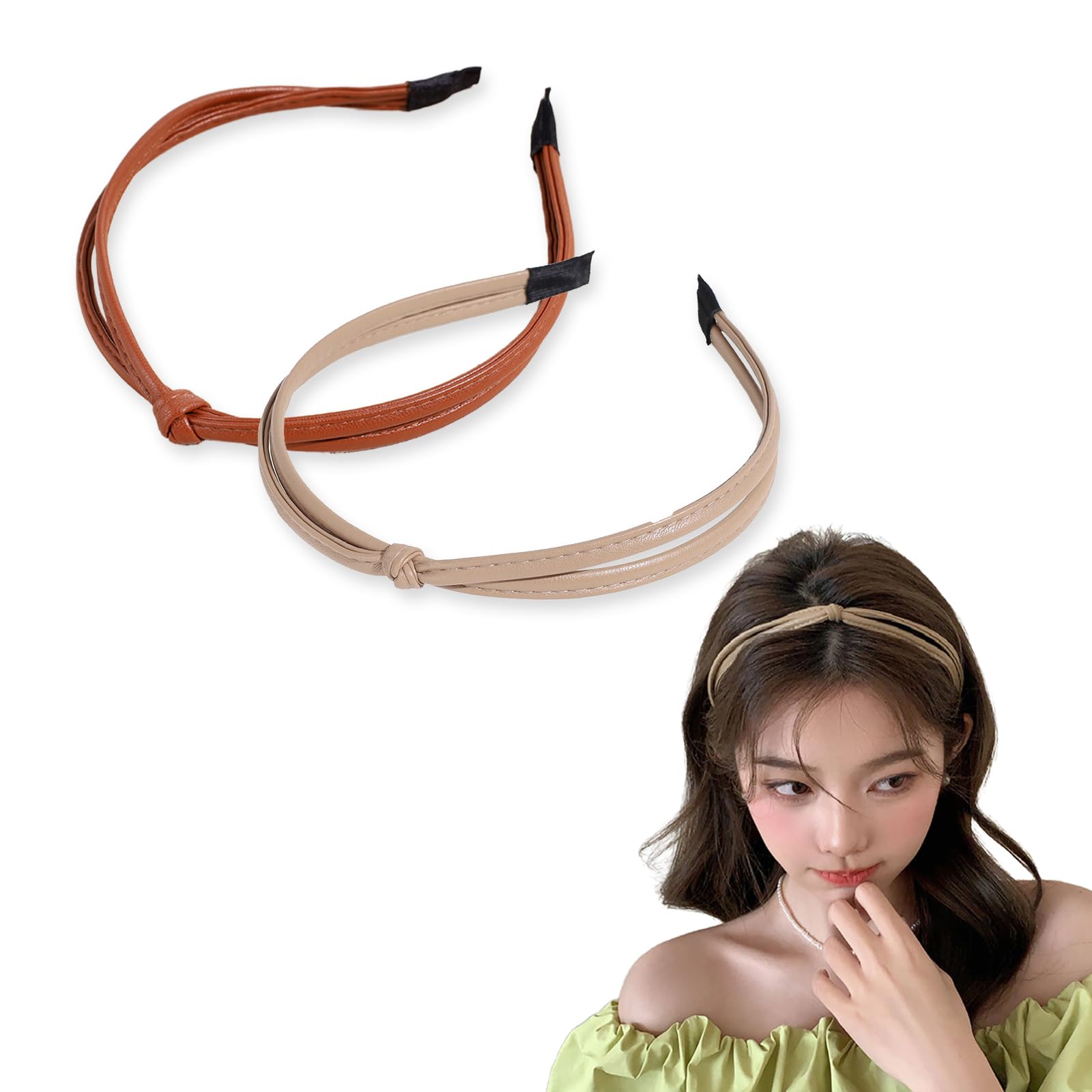 Amazon.co.jp: カチューシャ ヘアアクセサリー 2個パック 2色 滑り止め 