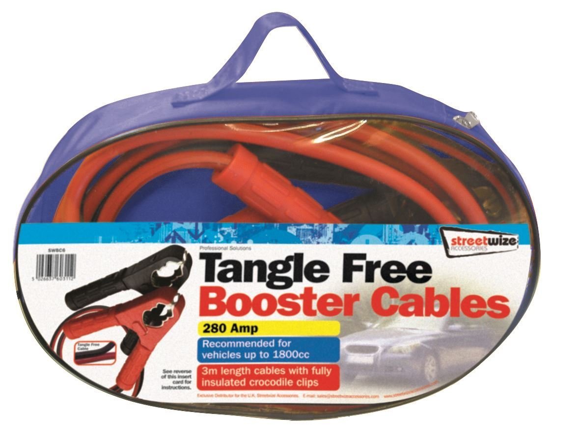 Streetwize SWBC6 Booster Cables 3 m Tangle Free XHD Clip 280 A