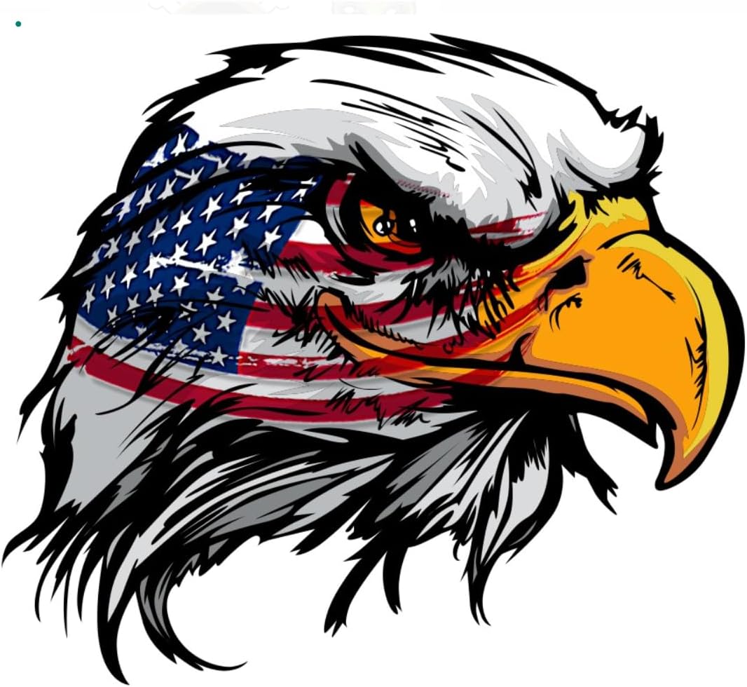 AK American Flag Bald Eagle Patriotic Stickers Vinyl Decal car | Van | Trucks | Motorcycle | Bumper | Window Any Smooth Surface Size: 5"