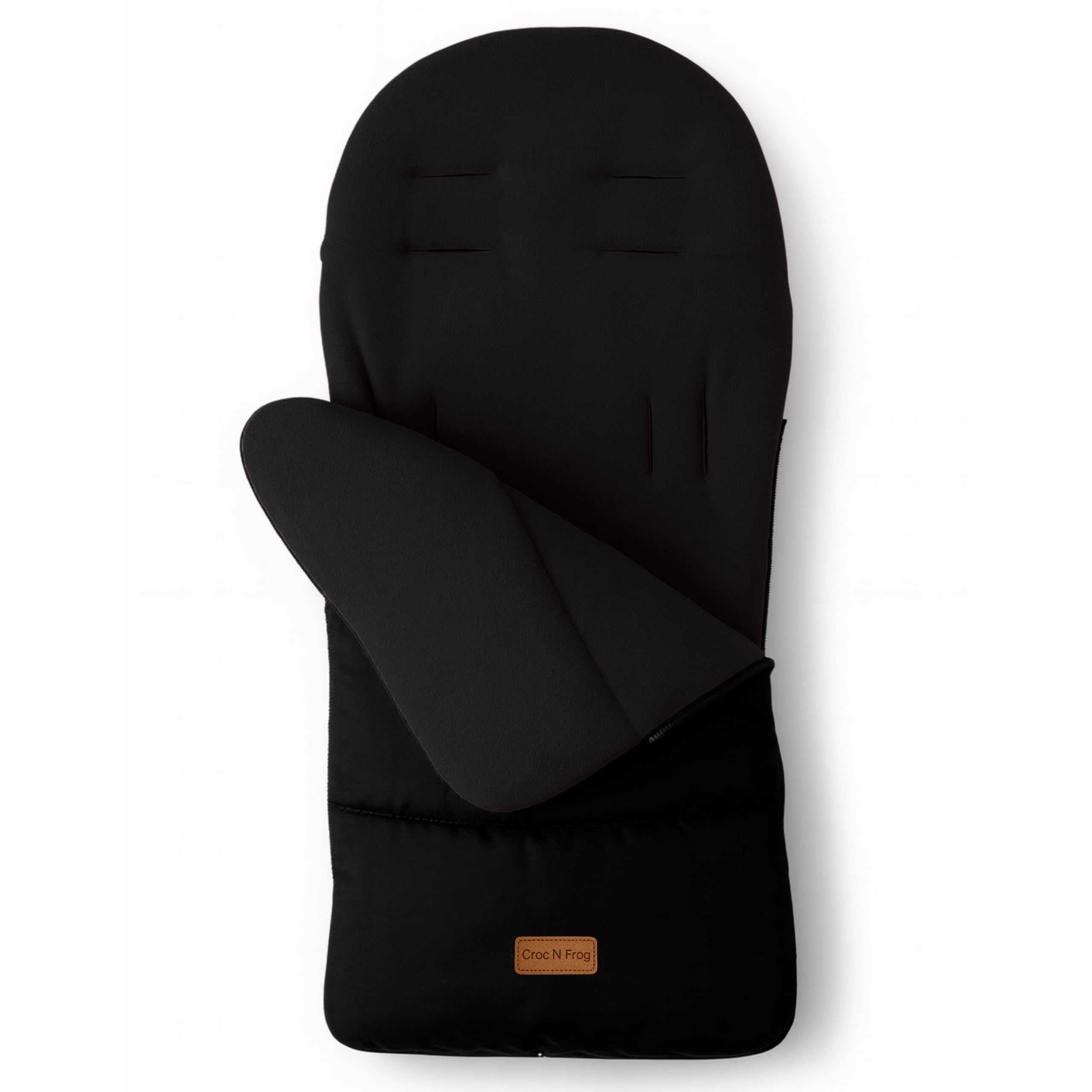 CROC N FROG Baby Stroller Bunting Blanket - Toddler Universal Black Footmuff Sleeping Bag with Adjustable Side Zips, Warm and Soft Polar Fleece, Water & Wind Proof to Protect Infants All Seasons