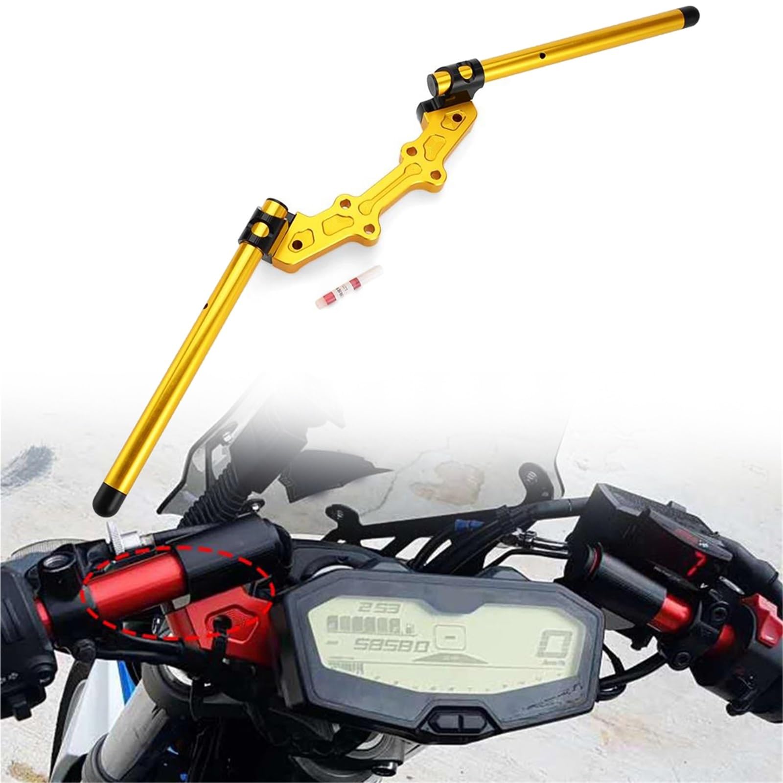 Guidon réglable MT 07 pour soulager les poignets avec risers de rehausse moto