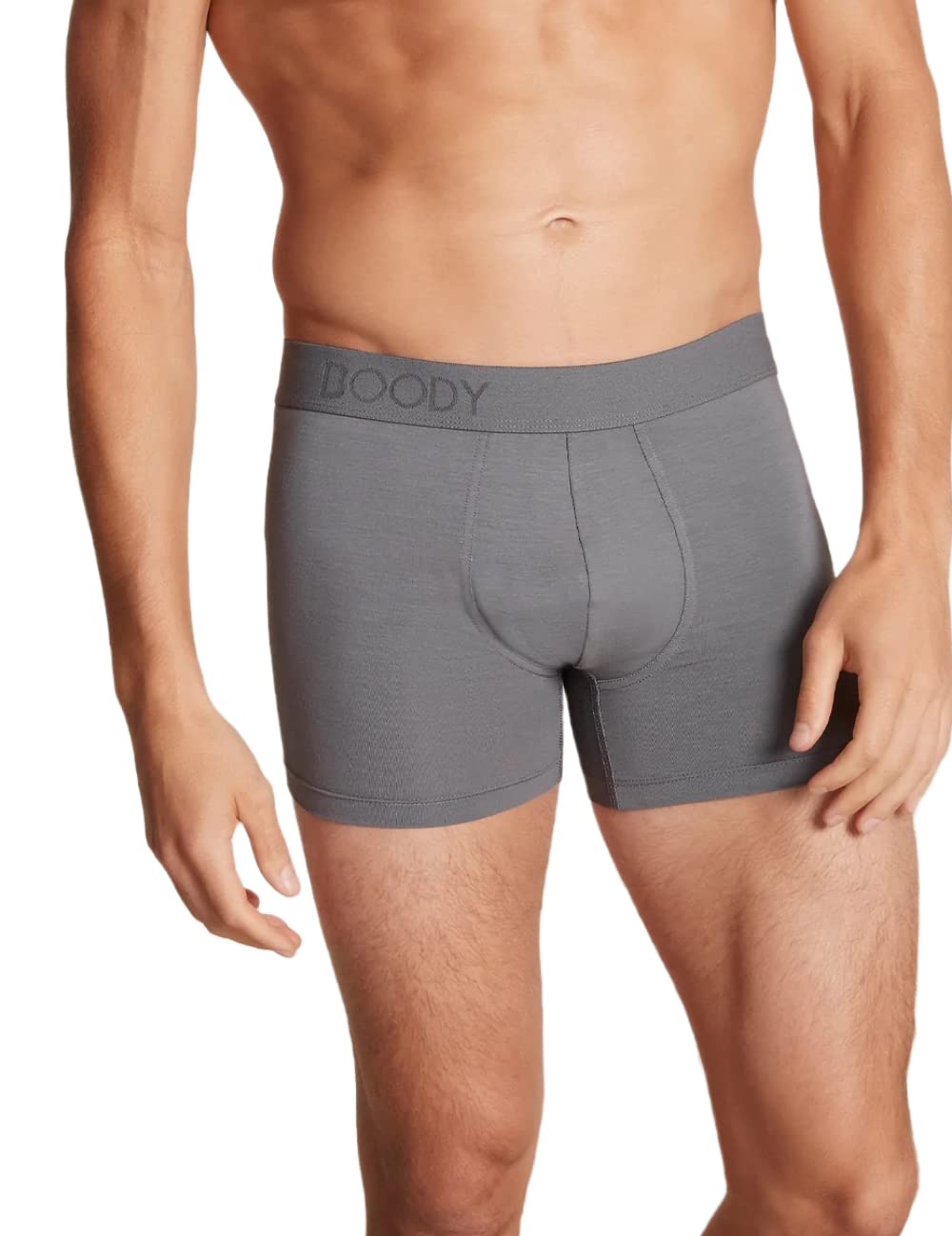 Boody | Men's Everyday Boxers | Organic Bamboo Underwear | Seamless Boxer Shorts | Grey | Medium | 1 Pack