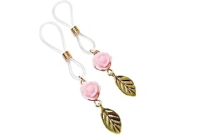 Valentine's Nipple Noose: A Romantic Tribute Adorned with Rose Flower and Gold Leaf