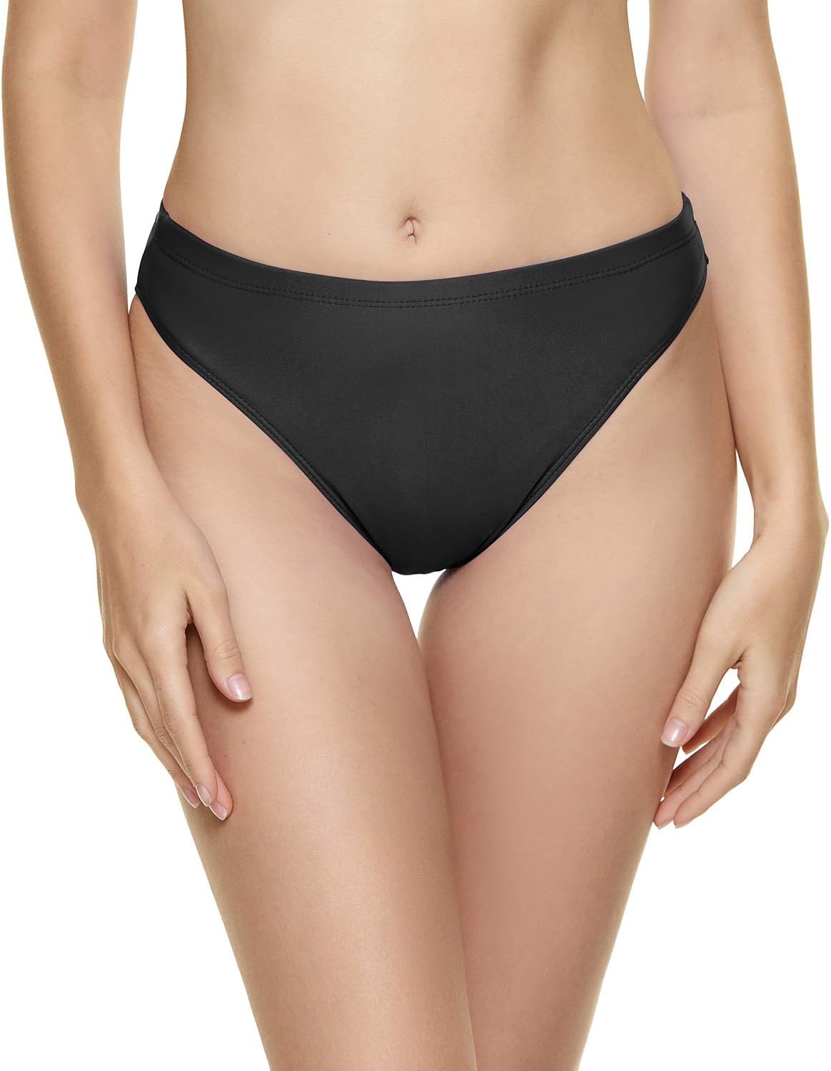 Bellecarrie Women's Bikini Bottoms Swimsuit High Cut Tankini Bottoms Mid Rise Swim Briefs - Image 2