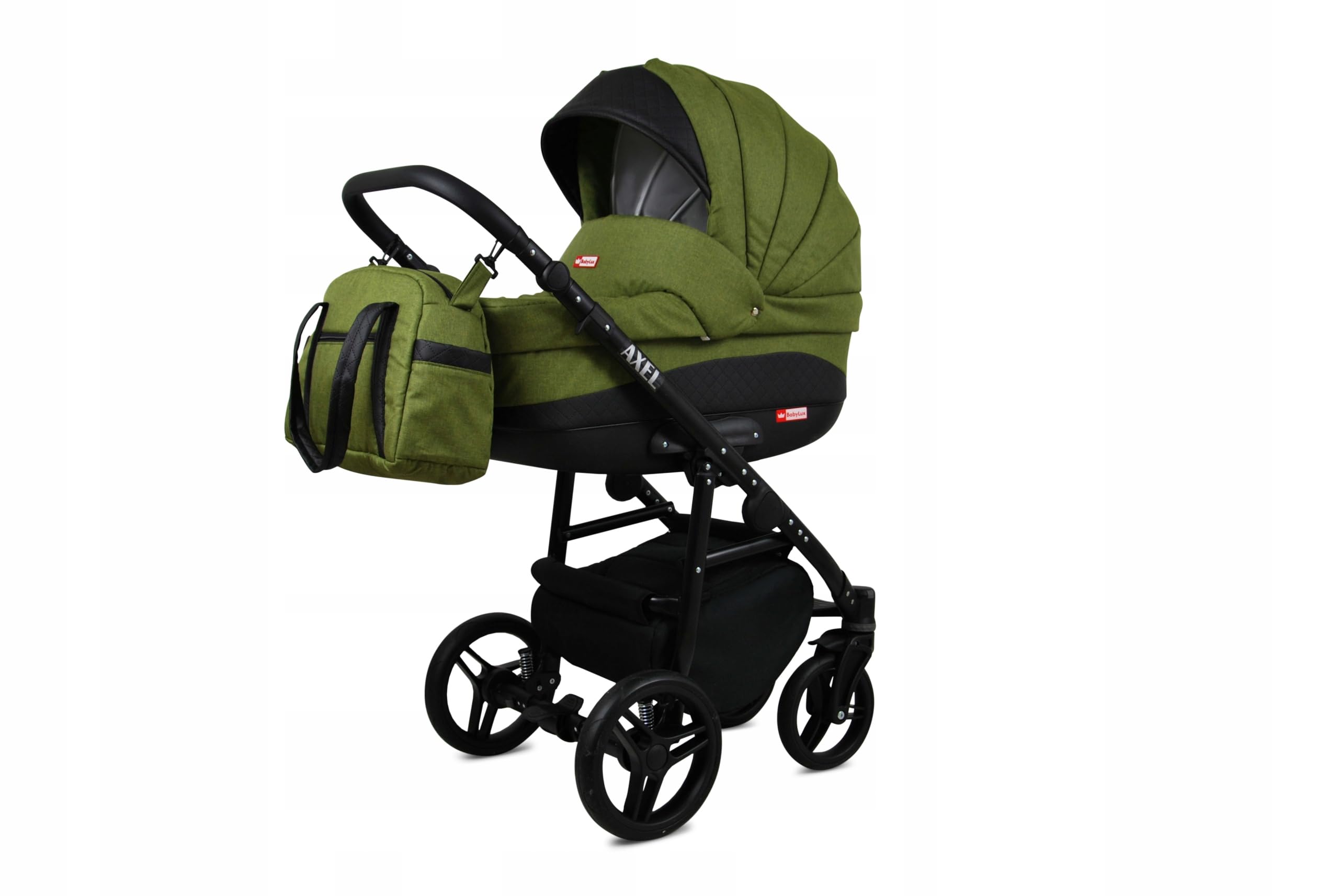 BabyLux® Carrito de Bebé Sistema de Viaje Set 3 en 1 - Axel - incl. Capazo, Silla de Paseo, Silla Coche - Cochecito - con Bolso cambiador, Cubierta para la lluvia, Mosquitera etc.