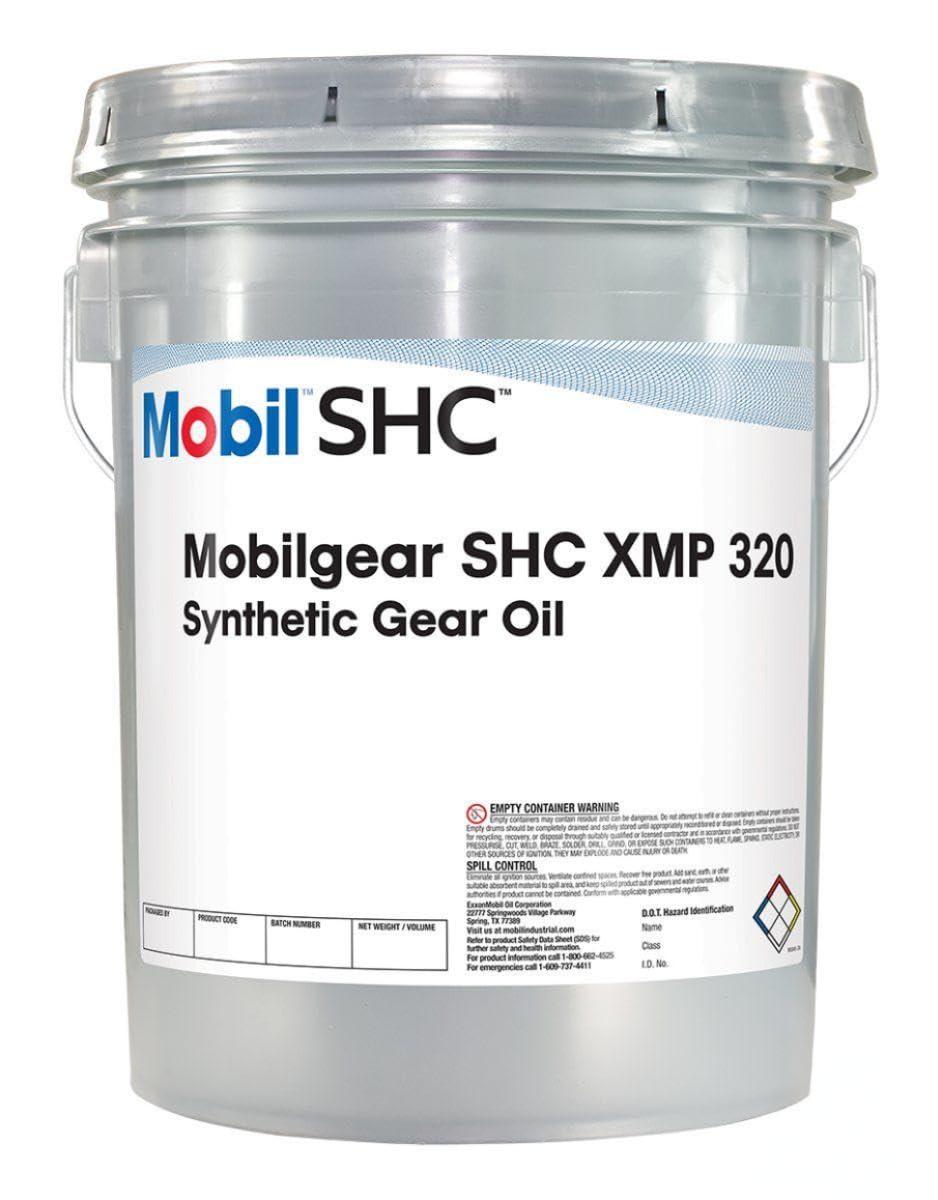 Mobil SHC Mobilgear SHC XMP 320 Synthetic Gear Oil, 5 Gallon Pail, for Industrial Gear Systems