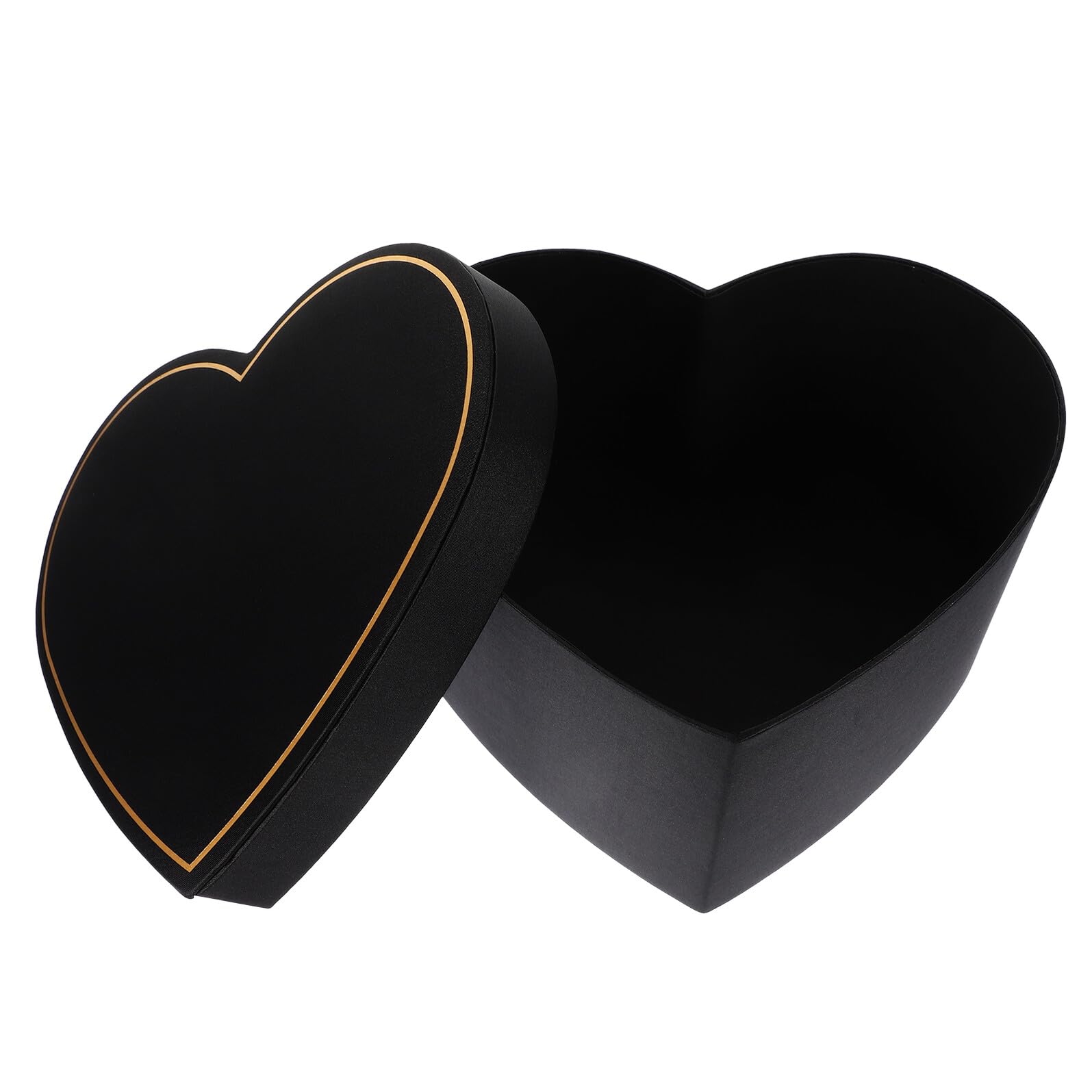 GARVALON Geschenkbox Elegante Verpackungskartons Herzförmige in Schwarz aus Stoff mit Deckel für Abschlussstimmung Hochzeit und Home Dekoration für Besondere Anlässe