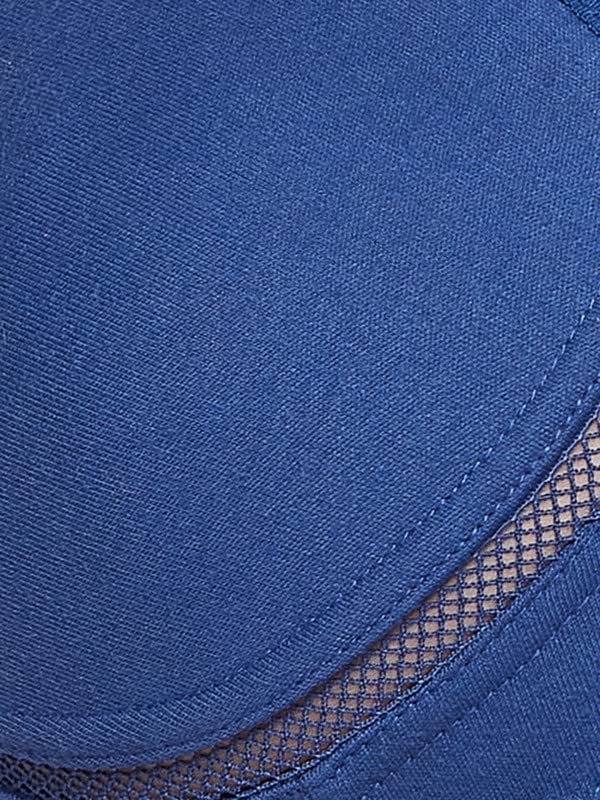 Image of Clovia Women's Cotton Padded Non-Wired Full Cup T-Shirt Bra in Blue