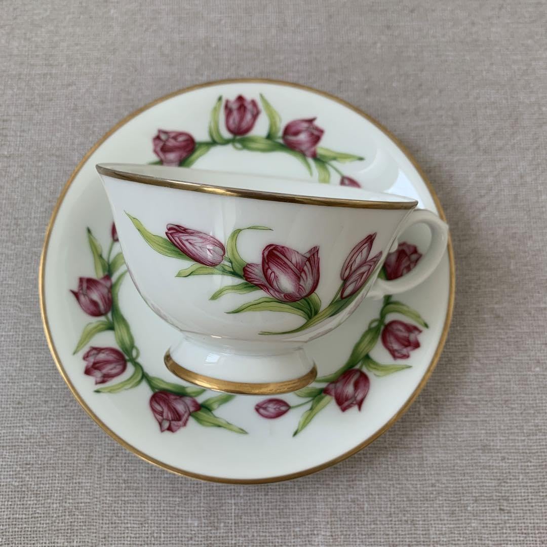 フランクリンポーセリング★花柄 ティーカップ 5客と飾り棚 フランクリンポーセリング☆花柄 ティーカップ 5客と飾り棚