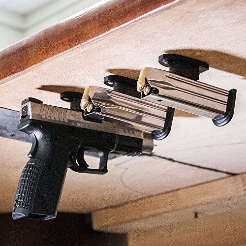 2 Pack Tactical Quick Draw Gun Magnet Concealed Rifle Shotgun Magnetic Holder Perfect as a Wall Mount Bed Mount Vehicle Car Gun Holder Mount in a Display Case for Fast Draw with Non-Scratch Coating