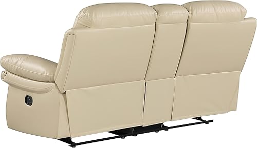 Miniatura 19 de Blackjack Furniture Andrews - Sofá reclinable de cuero tapizado con cabeza de clavos tradicional tapizada con tapizado y ribeteado, sofá biplaza de