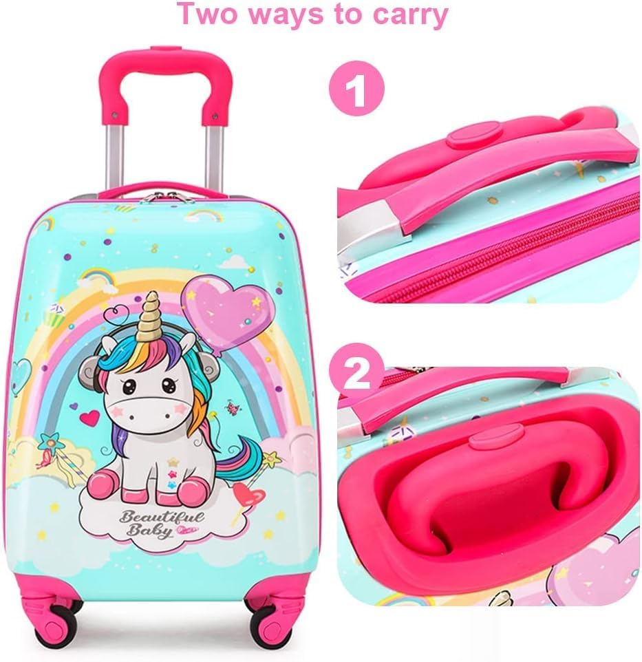Image of ADSON Abs Kids Trolley 360 Rotating Luggage 360 Wheels Non-Breakable Exclusive Edition 20 Inch Kids Hardsided Suitcase with 4 Wheels, 360 Wheel Travel Trolley Bag