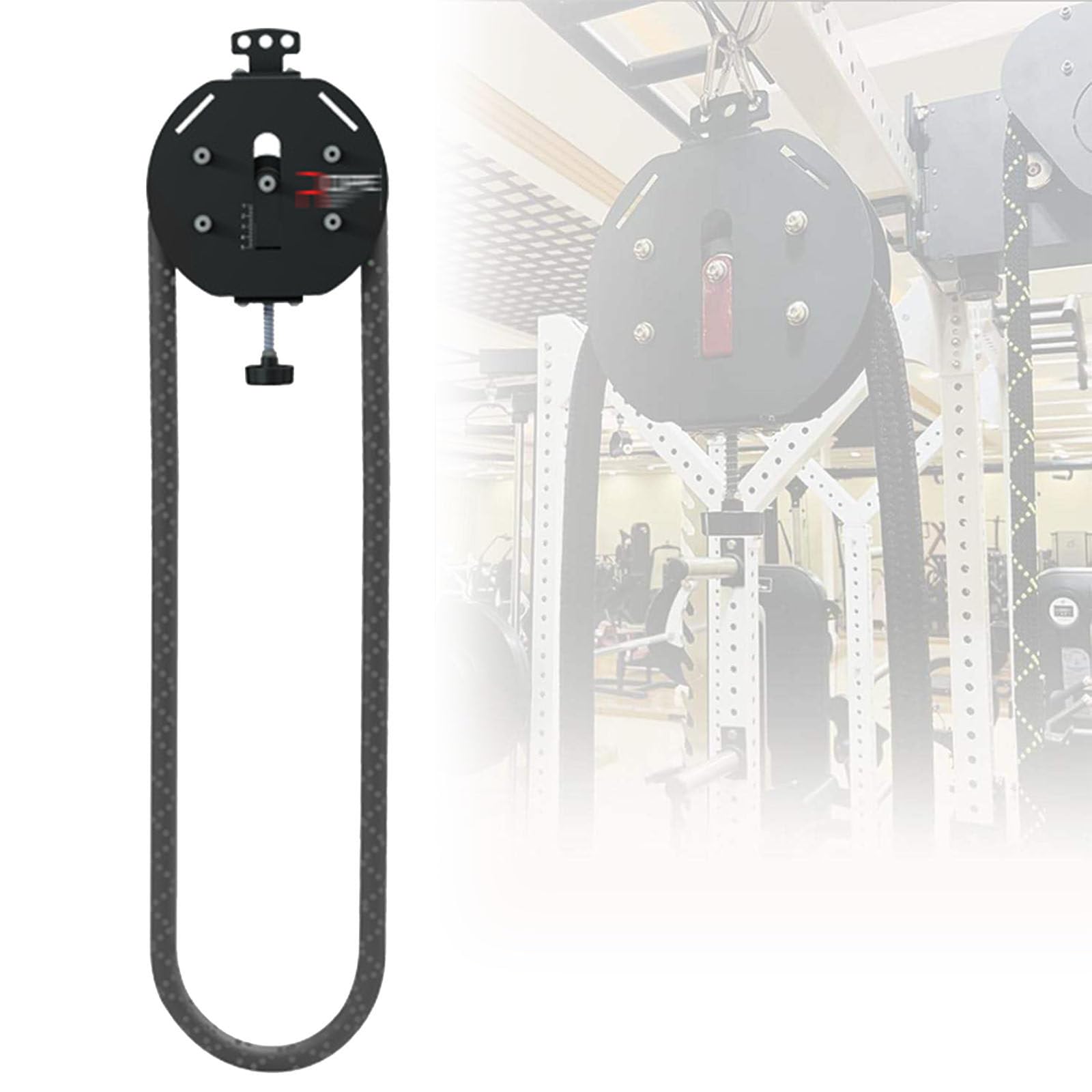 Ptatritious Black Cable Pulley System, Endless Rope Trainer, Hang To Exercise Home Gym Equipment, Adjustable Resistance, Cable Weight Pulley System For Home Gym, Fitness Rope Trainer
