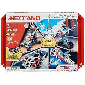 MECCANO Caja de Herramientas del Fabricante Core Toolbox FR, Multicolor, Mediana (Spin Master 6067167)
