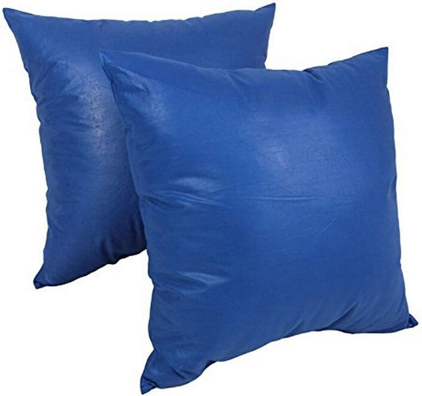 Blazing Needles Square Knife-Edge Chintz Throw Pillow, 20", Royal Blue 2 Count