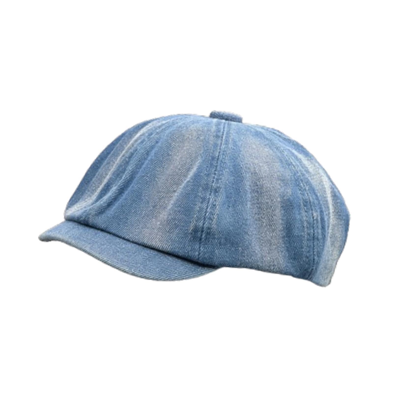merishopp Womens Beret Hat Newsboy Cap Denim Paperboy Painter Hat Casual Visor Blue-picture-45