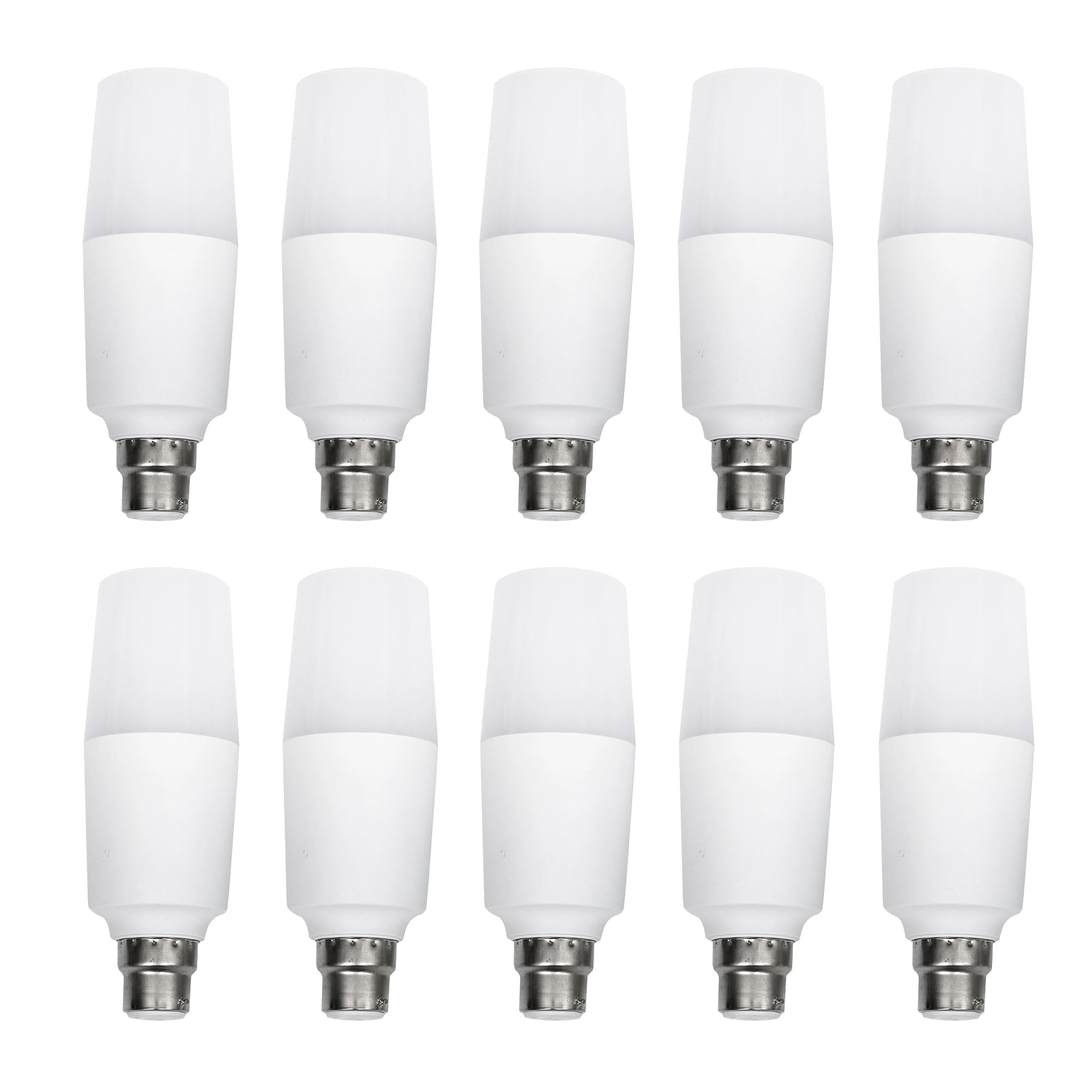 DC VOLTAGE 15W T37 Bright White LED Light Bulb Cylindrical Corn Bulb B22 Bayonet Base Candle Bulbs AC220V LED Daylight White 6500K Ultra Bright, Non Dimmable, Pack of 10