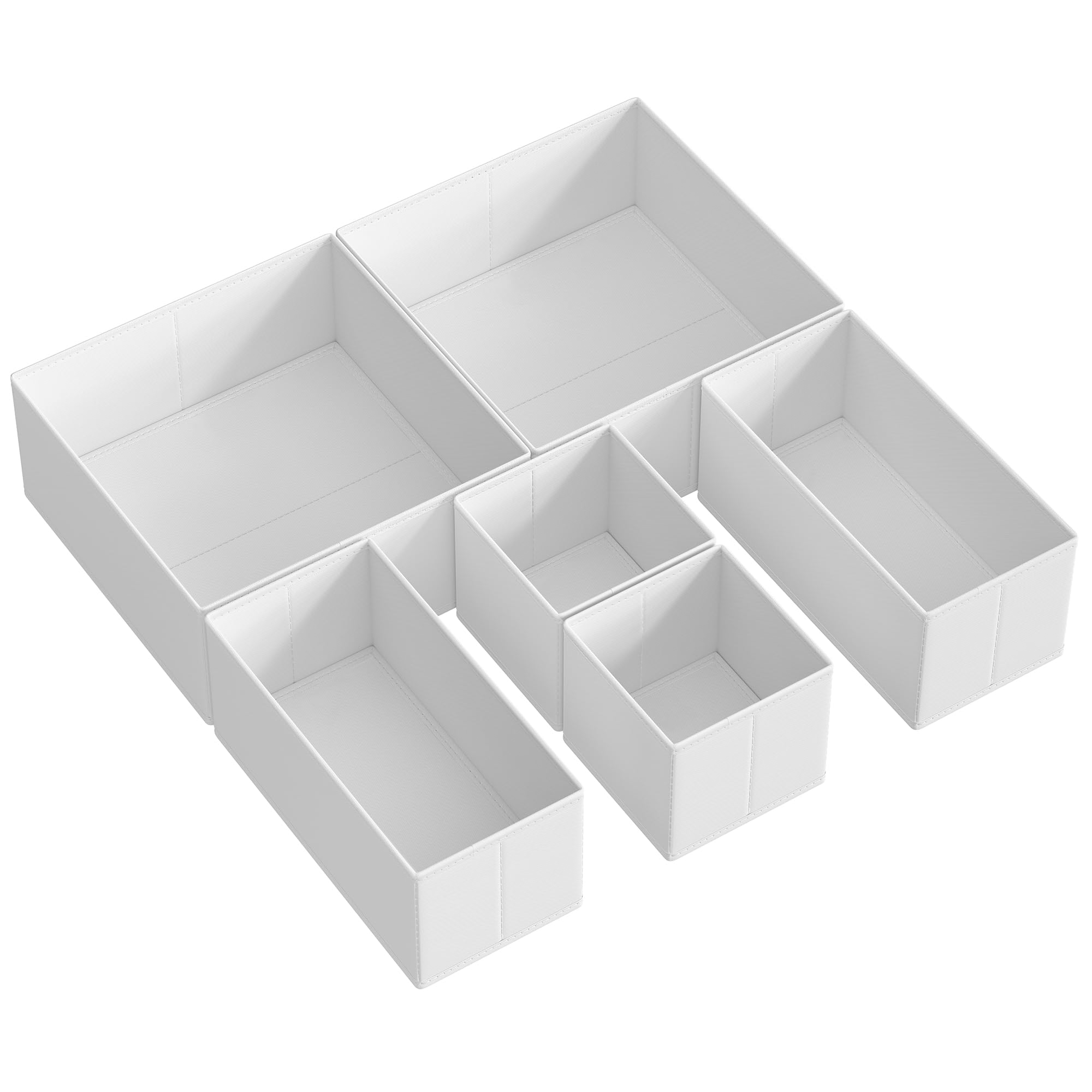 SONGMICS Drawer Organisers, Dresser Dividers, Set of 6, Foldable Fabric Storage Boxes for Socks Underwear, Bras, Ties