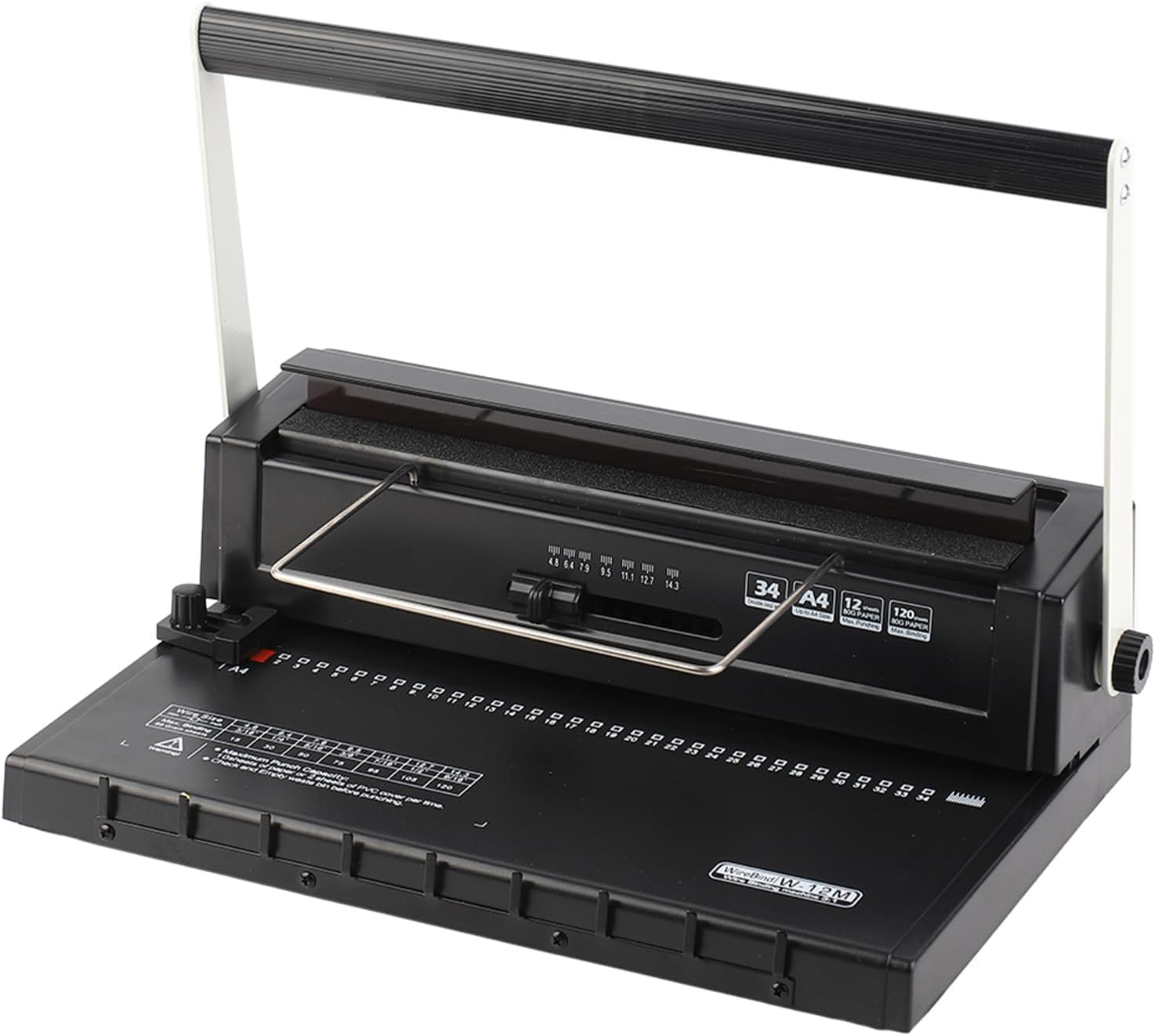 Eacam Spiral Coil Binder Machine Efficient 34 Hole Punching Capacity for A4 Documents, Sturdy Coil Binding Machine for Work Material