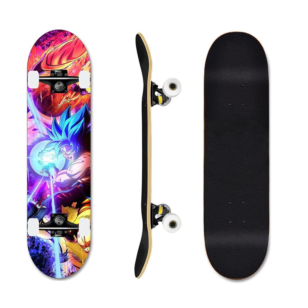 Planche à roulettes Scholars, Patins complets pour Adolescents et Adultes 31 "X8, Planche à roulettes Standard concave à Double kickboard en érable Canadien à 7 Couches