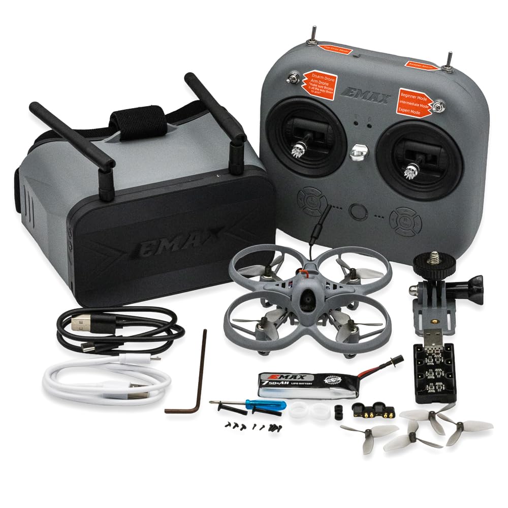 Tinyhawk Lite Analog Drohne FPV RTF Kit mit Kamera Brille und Controller für Anfänger Kinder Erwachsene Ready To Fly Set Mini Racing Quadrocopter mit ERLS RunCam Nano 3 VTX 25mW 100mW 400mW 750mAh