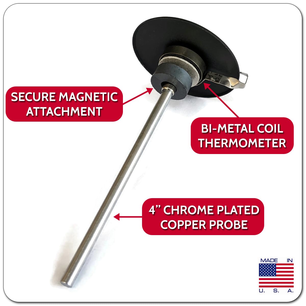 Midwest Hearth Probe Thermometer for Wood Herd with Double Wall Flue Pipe