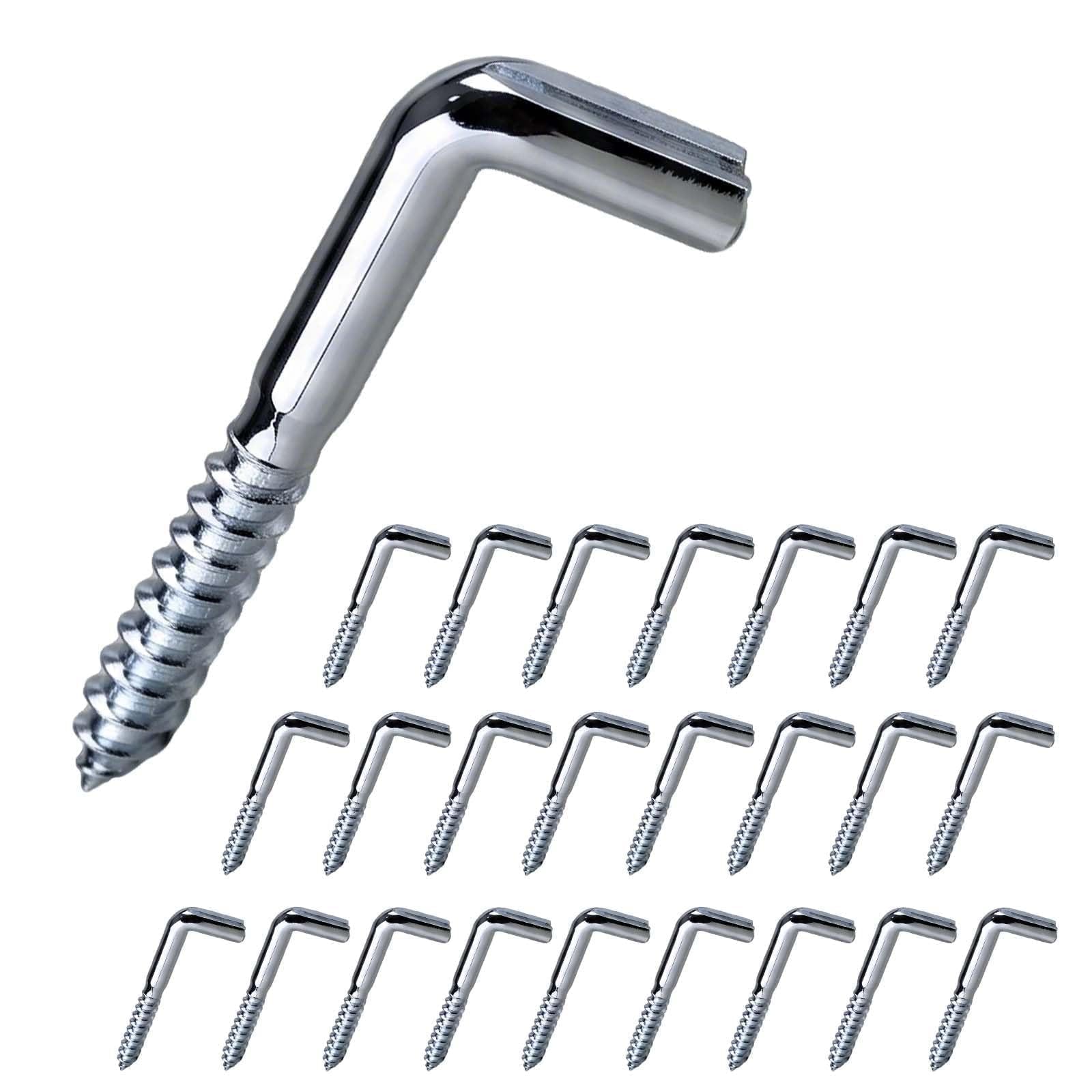 HHXUUAN 25Pcs Slotted L Screw Hooks, M5x40mm Single Size