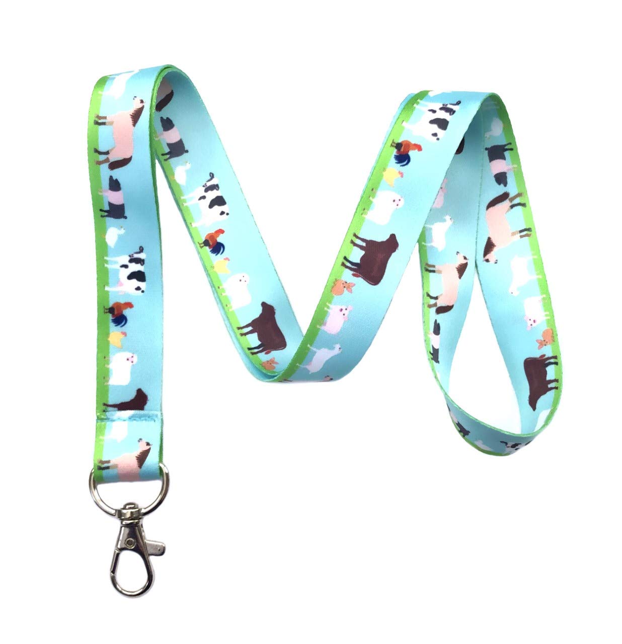 Farm Print Lanyard Key Chain Id Badge Holder (Farm Friends)
