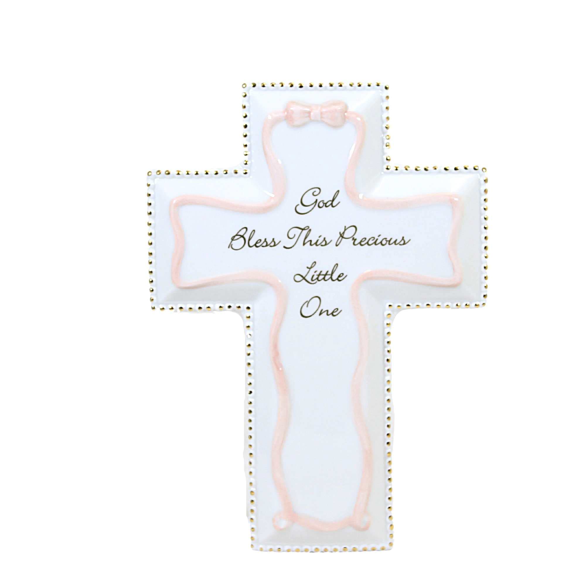 Roman65879 Pink God Bless Wall Cross, 6-inch Height