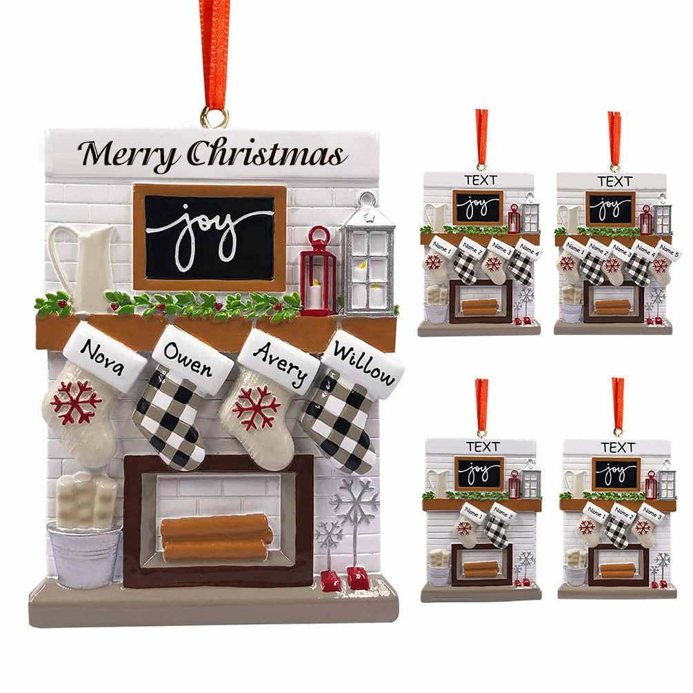 Personalised Christmas Ornament Customize Names Christmas Tree Decorations Pendant Family of 2,3,4,5,6,7,8 Xmas Home Indoor Decor