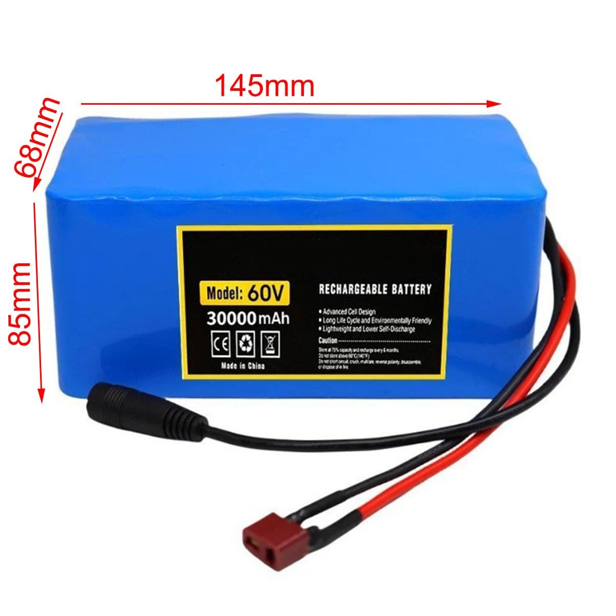 Batteria Monopattino Pieghevole 60V 30Ah Batteria Alta Potenza Per Monopattini Elettrici Da 200 A 1000W Batteria Ebike Impermeabile PVC