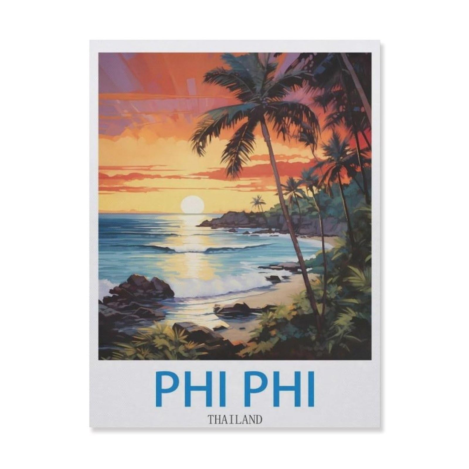 Metal Signs，Phi Phi Thailand，Nostalgic Man Cave Tin Metal Sign Hanging Wall Plaque Kitchen Shed Garage(15x30cm）6x12 inch-EH97
