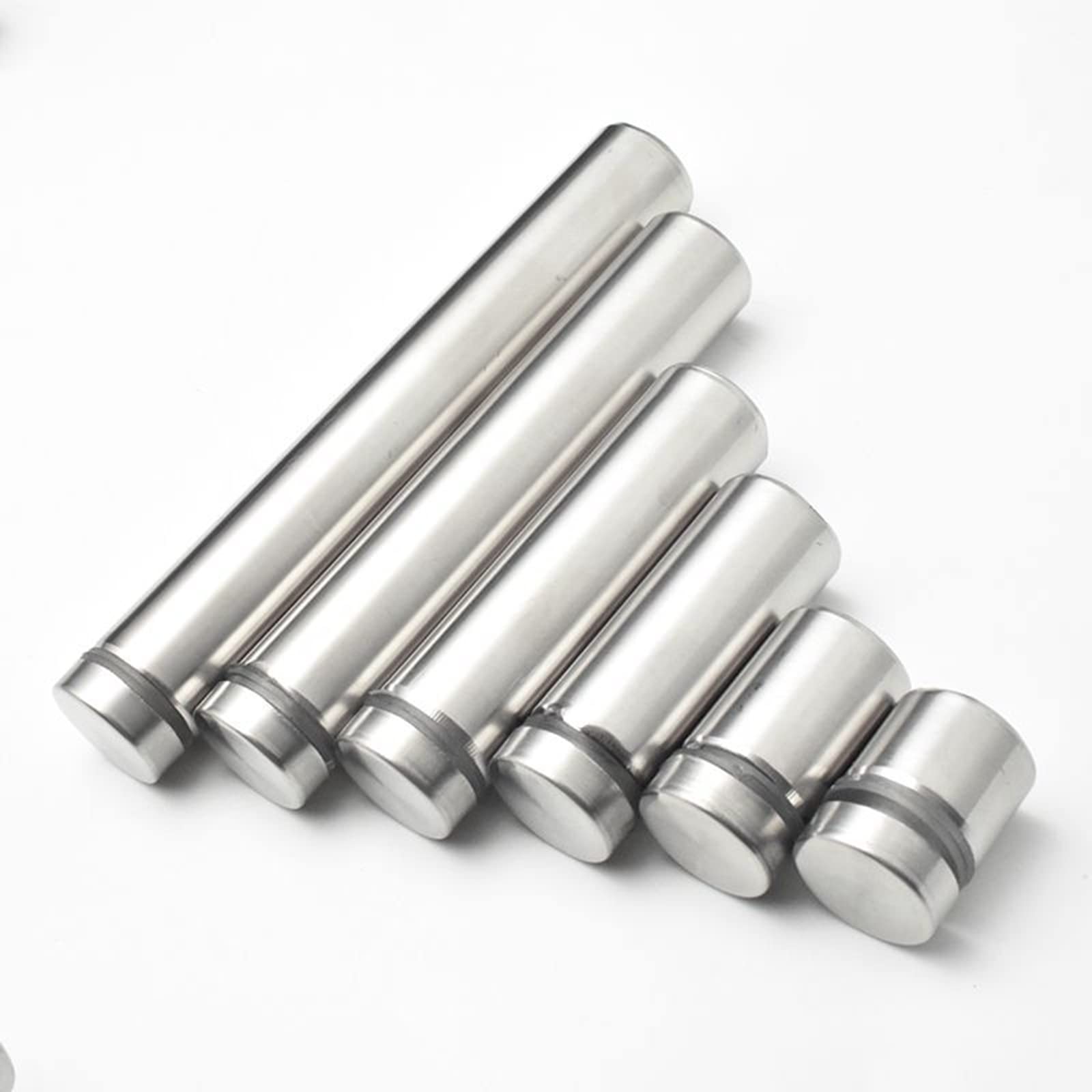 12 Viti Distanziali Per Cartelli In Acrilico 19x25mm – Kit Di Montaggio In Acciaio Inox Con Tasselli E Gommini