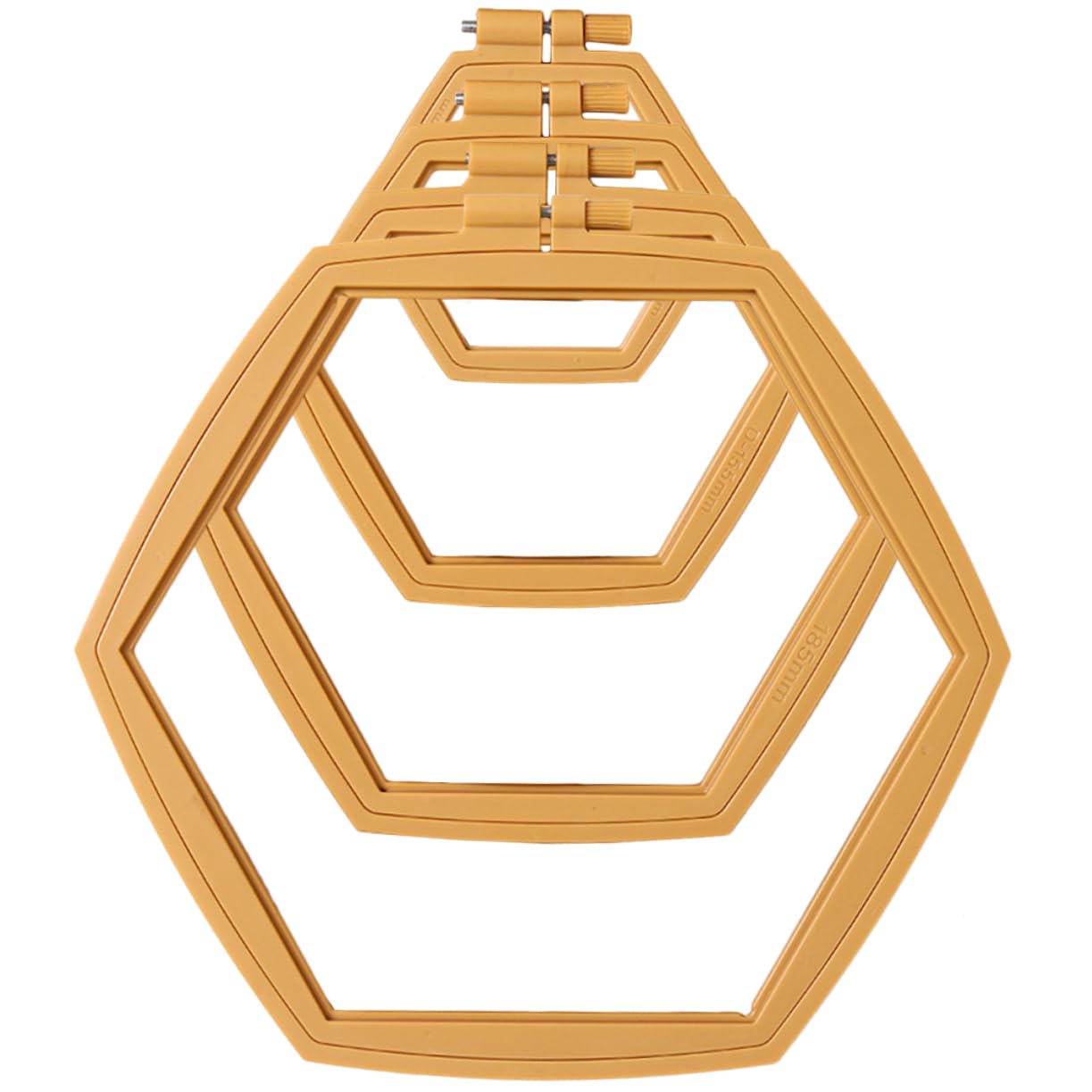 TEHAUX Aro de Bordado Reutilizable Abs Khaki, 4 Piezas para Punto de Cruz