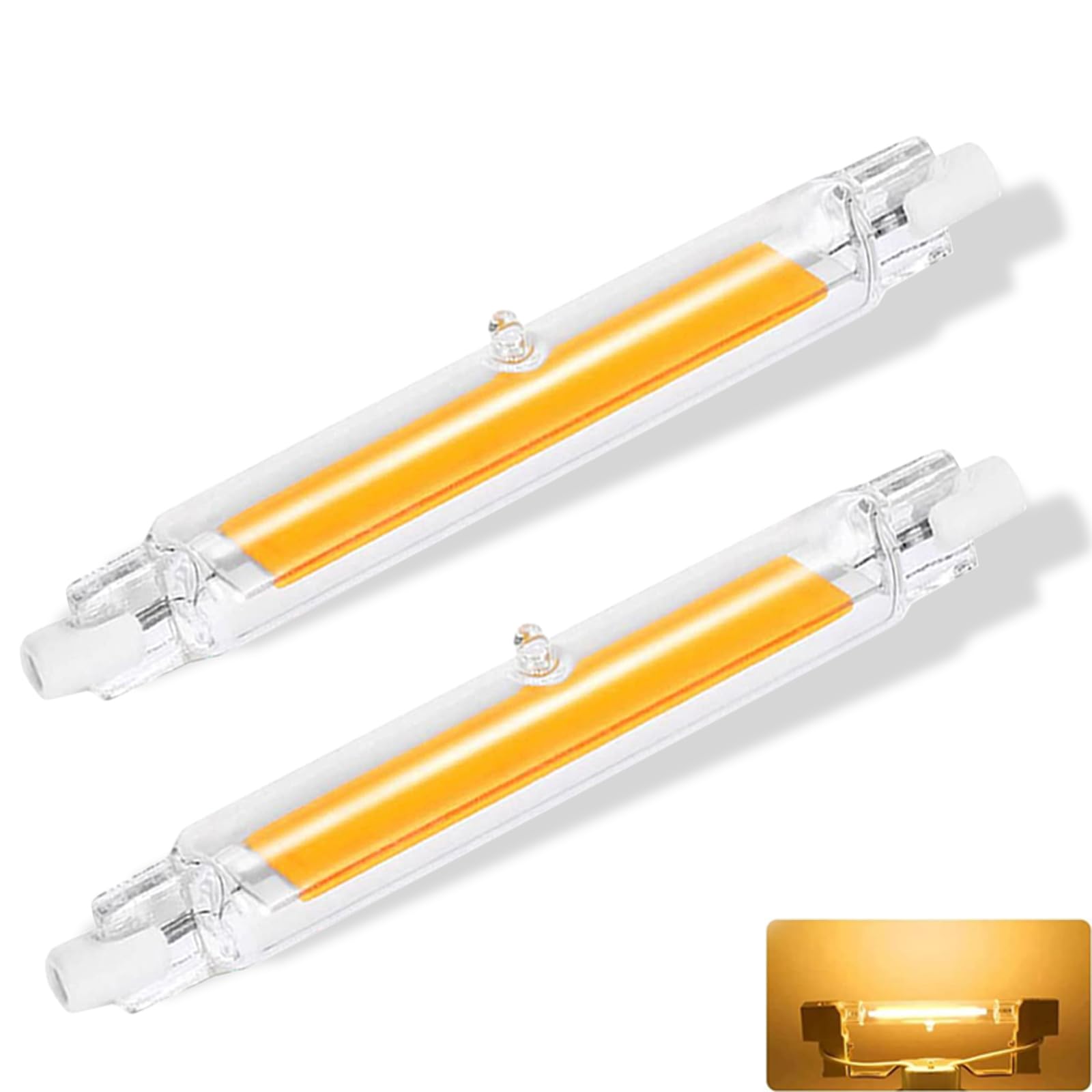 GDYOD R7S LED 118mm Dimmbar 20W Lampen, Naturweiß 4500K 2000LM, 360°Abstrahlwinkel Stab, Kein Flackern, 2er Pack