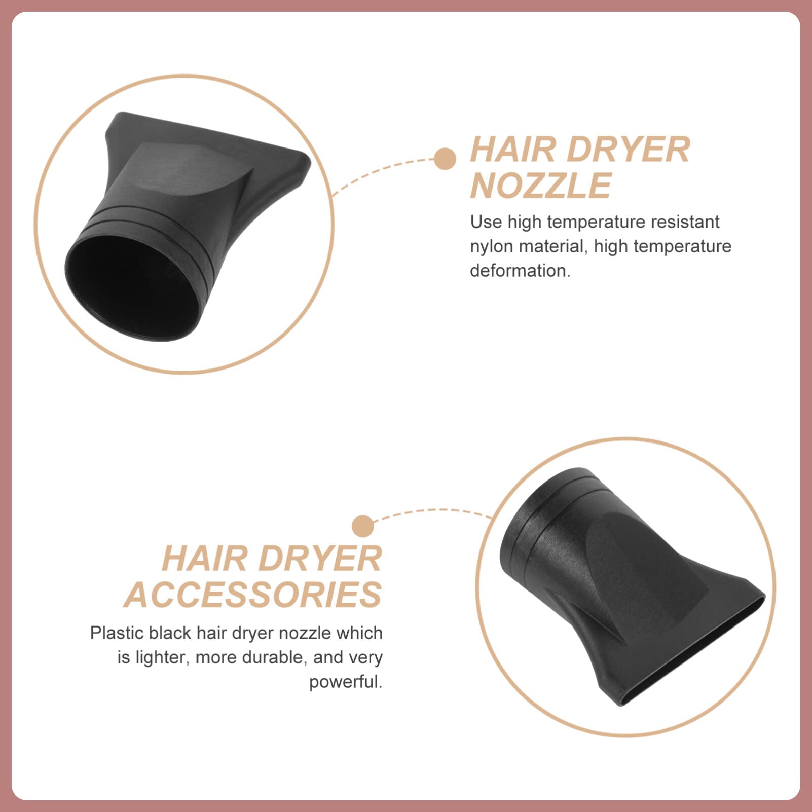 Boquilla difusora de secador de pelo, 2 piezas, accesorio de secado de pelo de nailon negro para secadores de pelo de 1.71-1.77 pulgadas de diámetro, herramienta de peinado universal 3