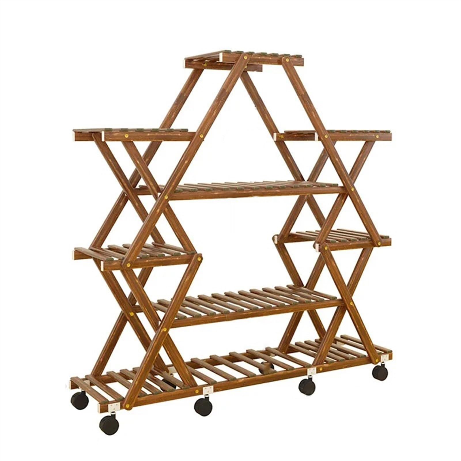 zhangrui1888 Plant Stand Balcony Floor-standing Plant Shelves Simple Household Multi-layer Indoor Flowerpot Shelf Solid Wood Succulent Pothos Flower Rack Indoor Plant Shelf