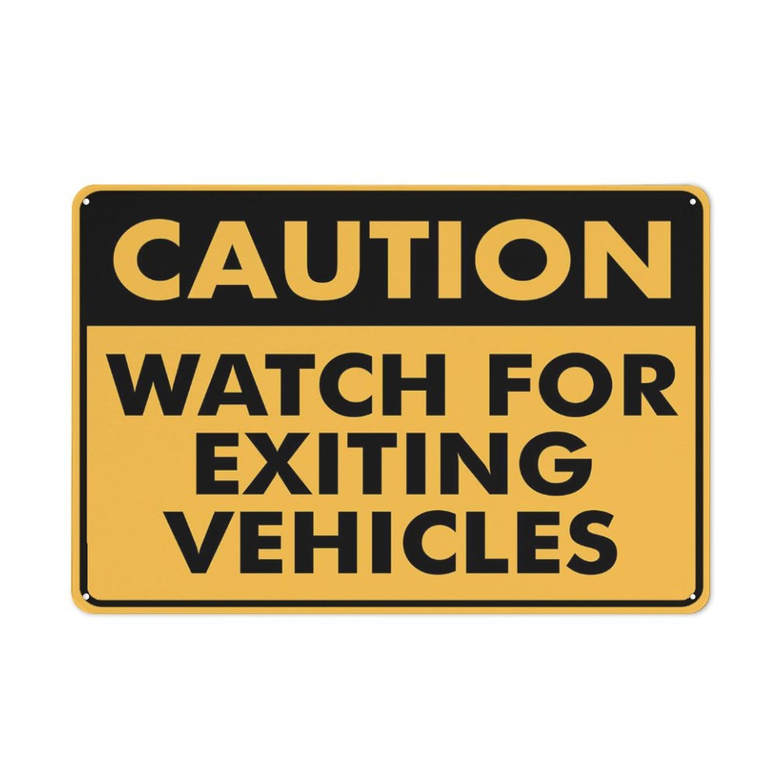Caution Watch For Exiting Vehicles Sign Outdoor Signs Aluminum 12X8 Inch Uv Ink Printed For House And Business