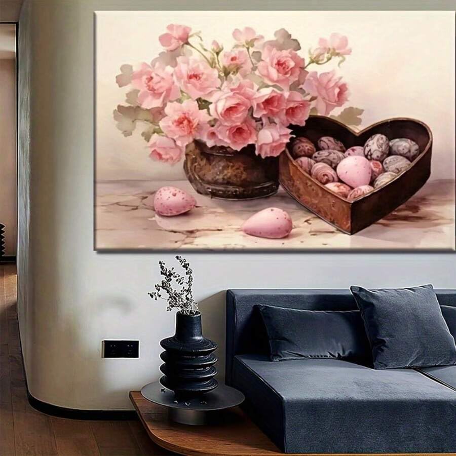 Tableau sur toile romantique rose pour créer un cocon de douceur chez soi