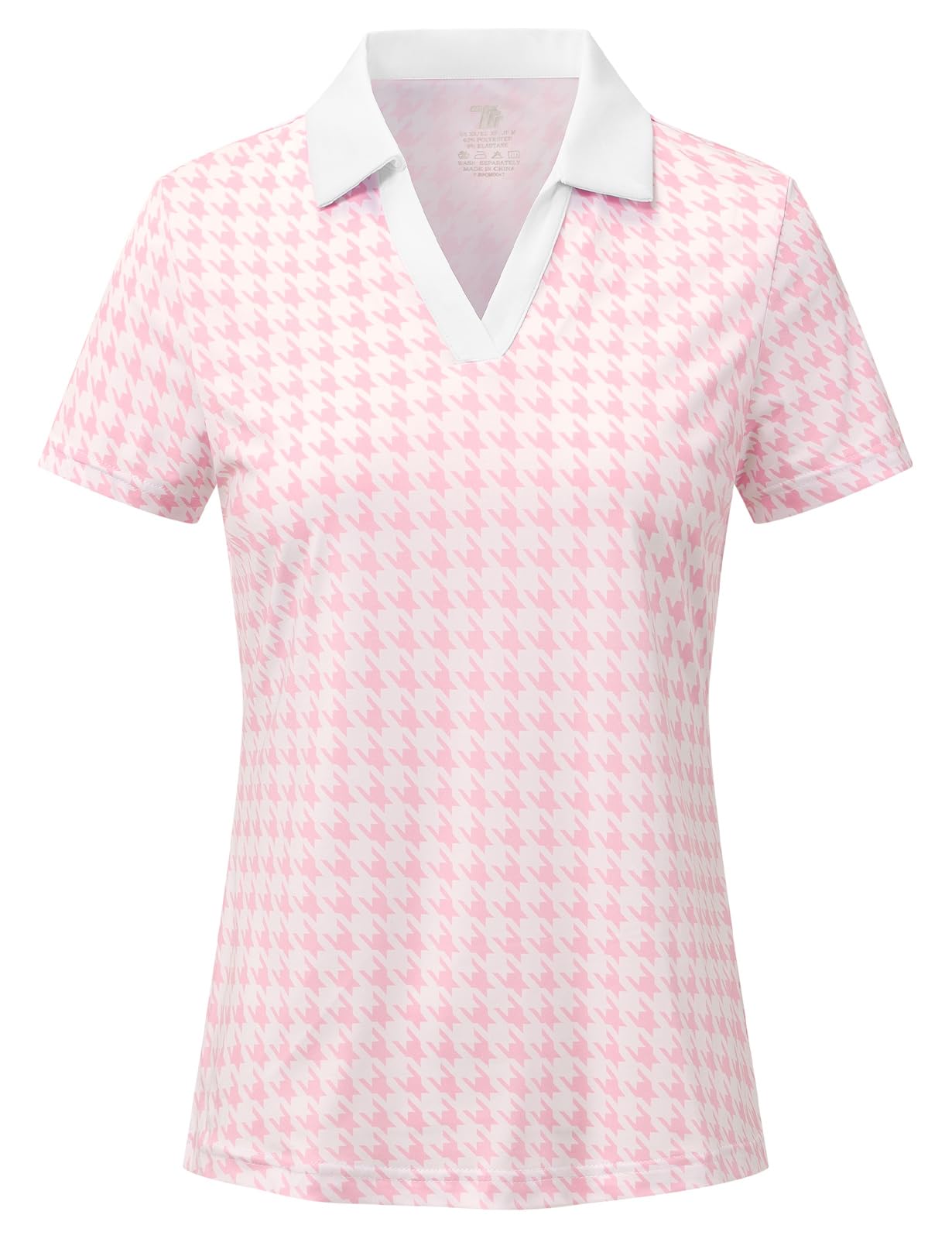 BGOWATU Women's Short Sleeve Golf Tennis Polo Shirts V Neck Collared Workout Tops UV Protection Dry Fit