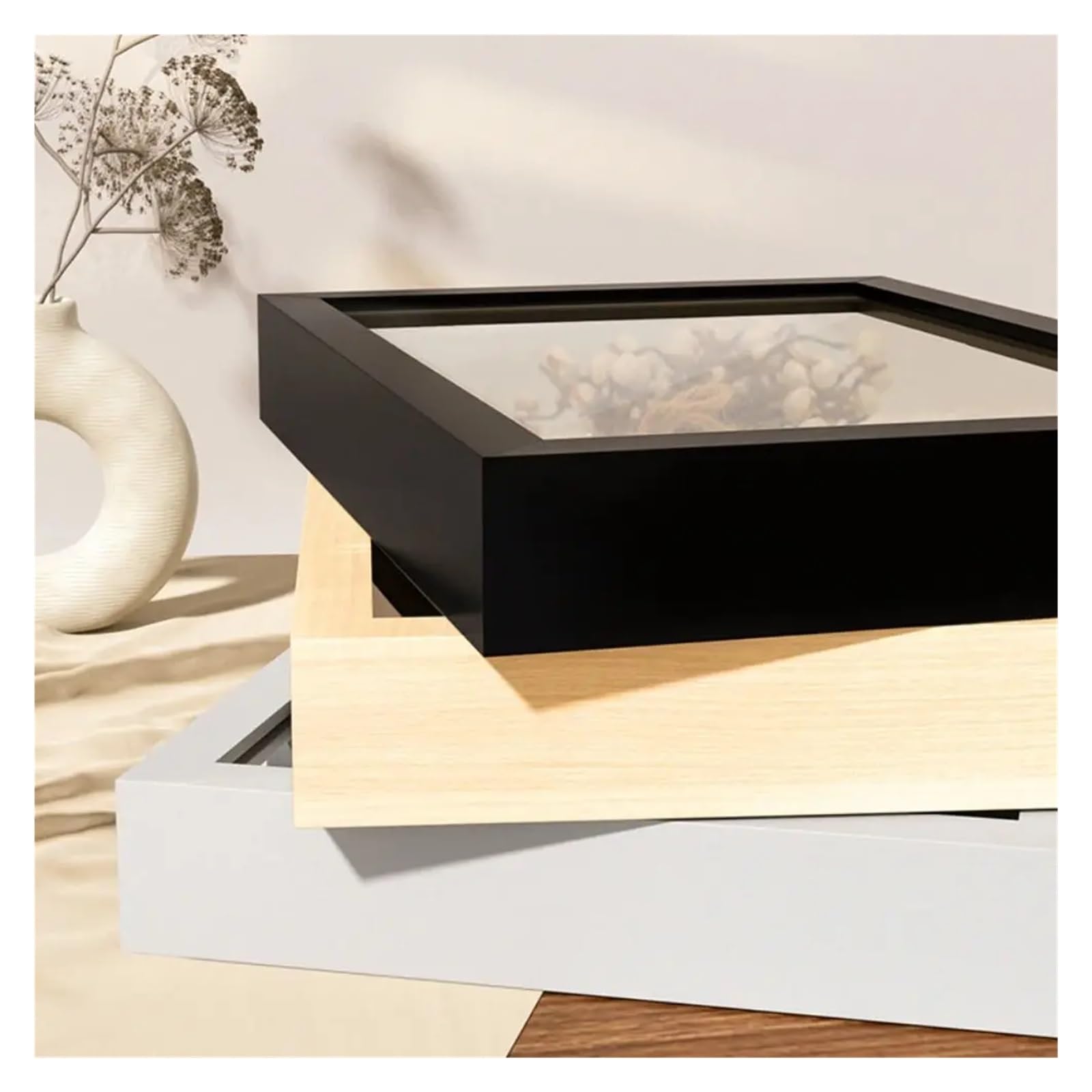 Gablota typu „shadow box”, Deep Box Photo Frames Multicolor 7-10 Inches(White 3cm Thick,10 inches)