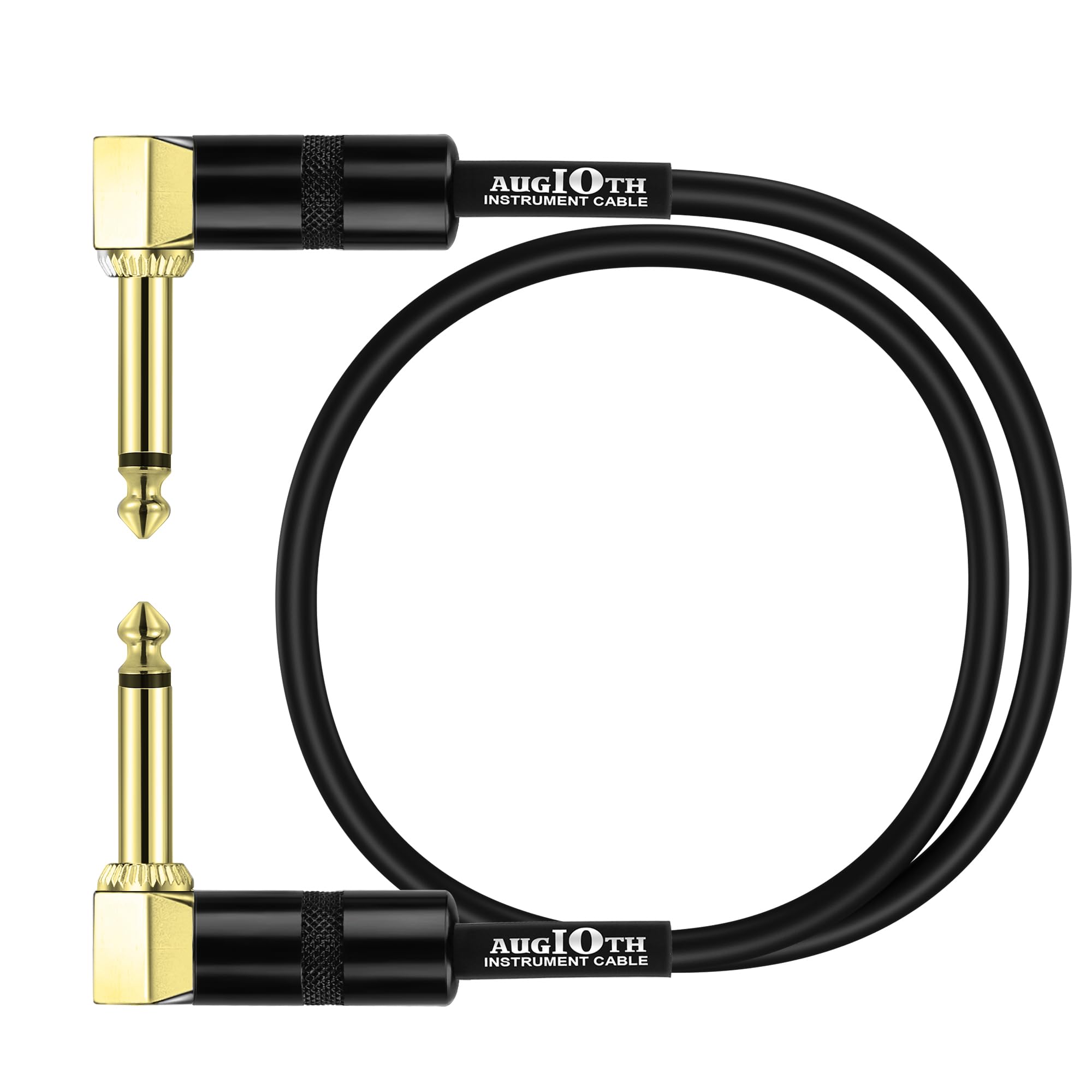 Augioth 36 Inch Guitar Patch Cable Performance Guitar Effect Pedal Cables Angled to Angled Gold Plated Plugs