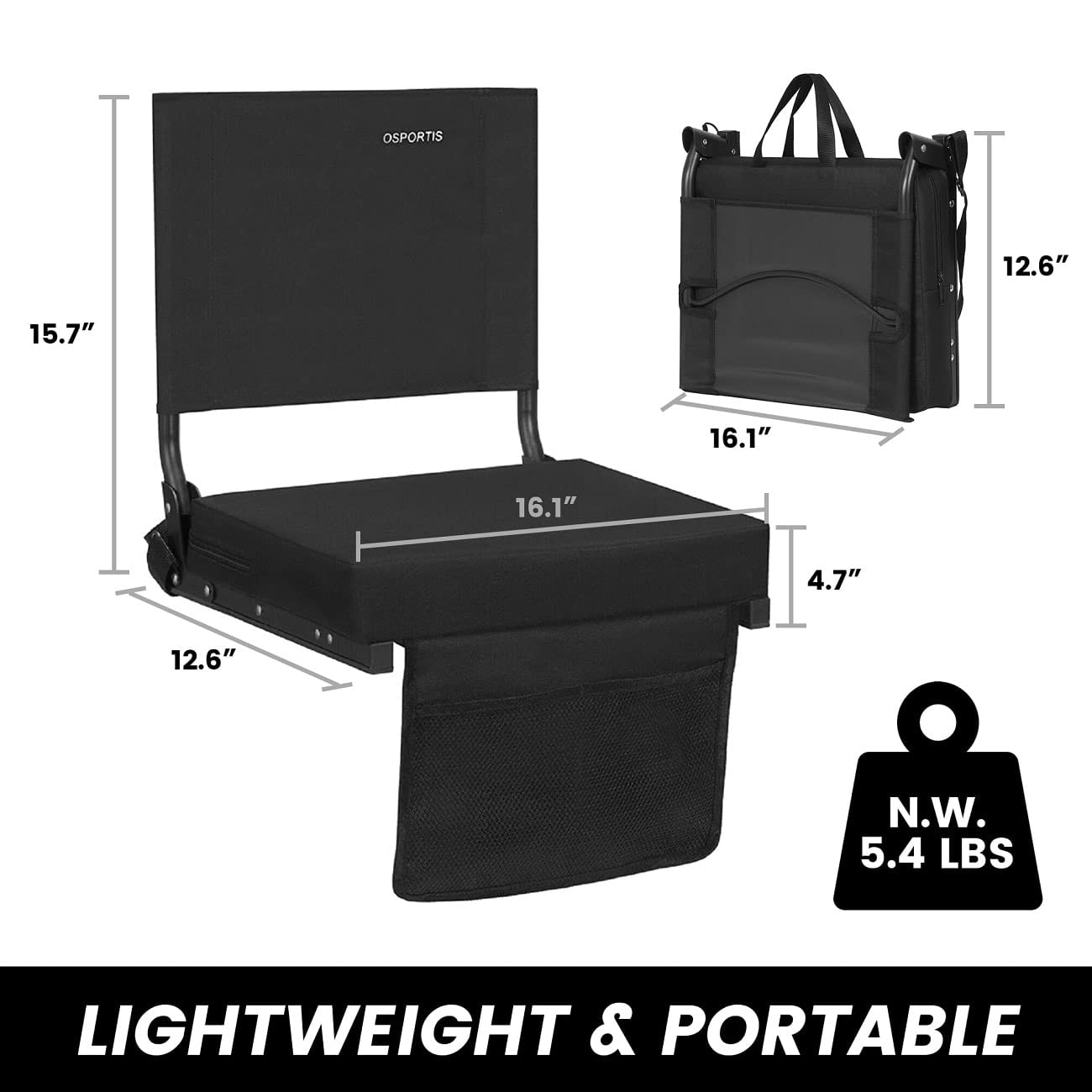 OSPORTIS Stadium Seats for Bleachers with Back Support, Bleacher Seats