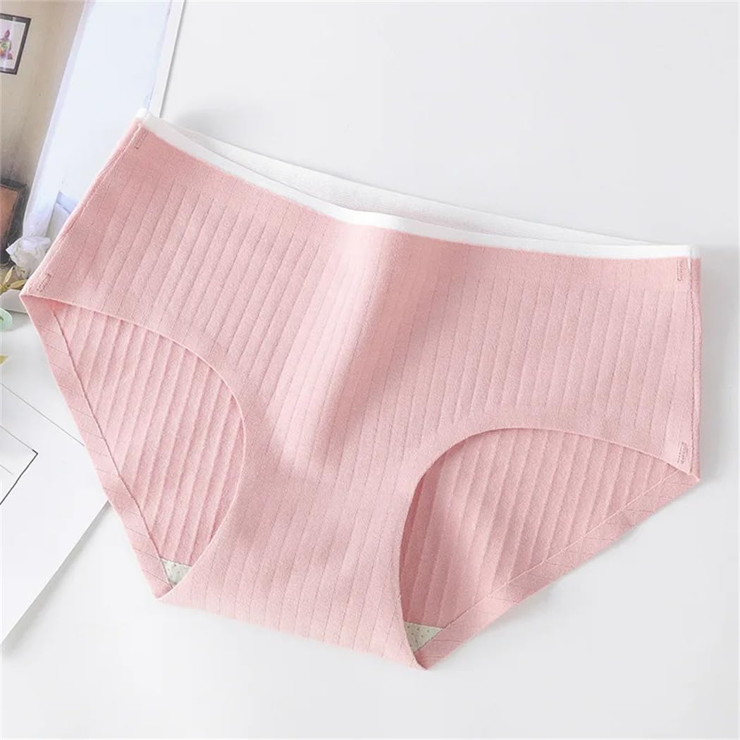Mutandine da donna in cotone senza cuciture a righe Soild Color Skin- Friendly biancheria intima a vita bassa